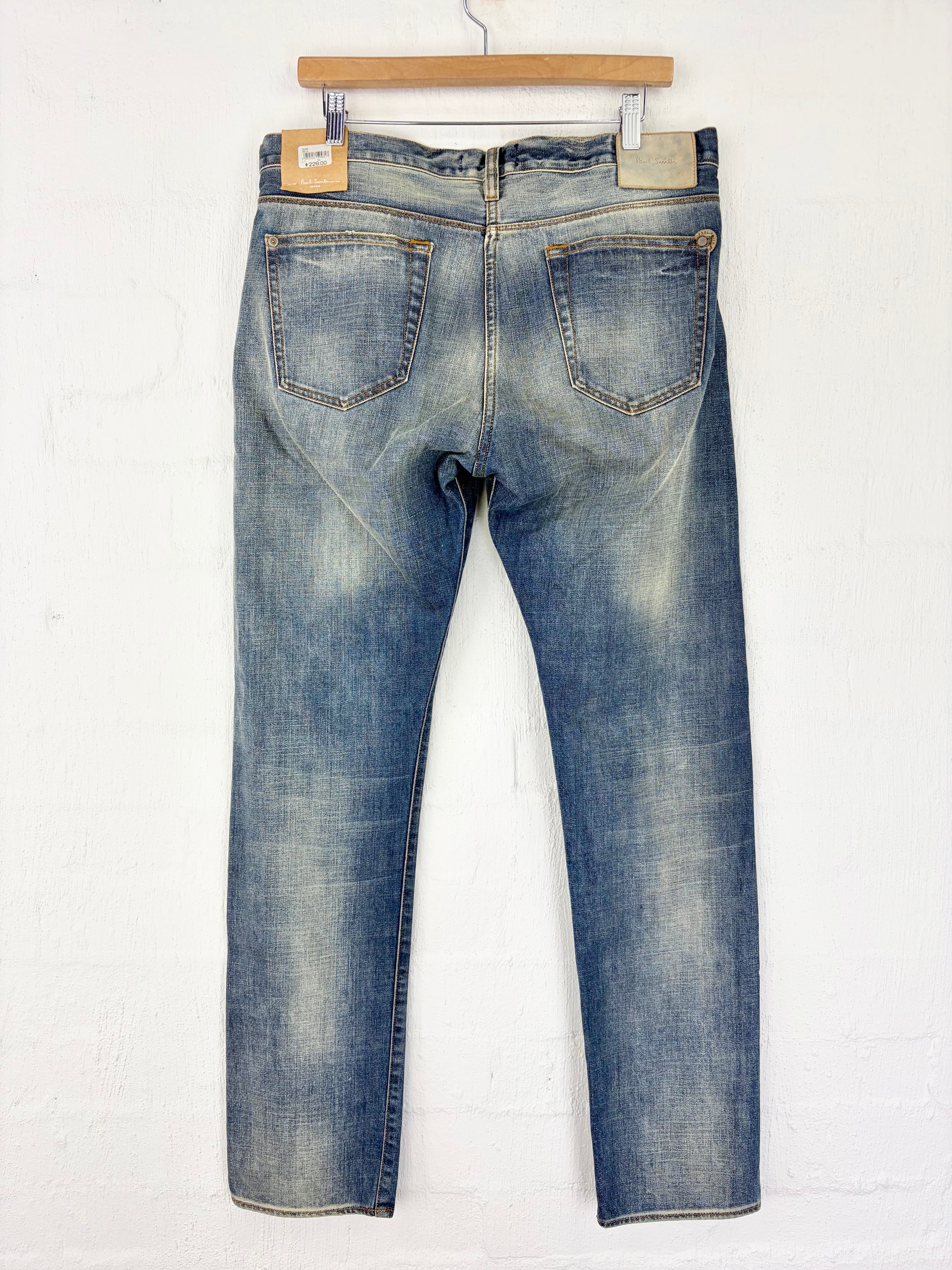 Paul Smith Blue Mid-Wash Denim Tapered Leg Jeans - 34R