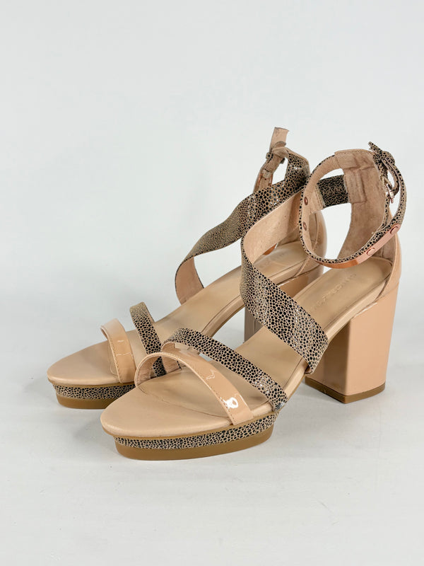 Ginger + Smart Animal-Print Leather Block Heels - EU38