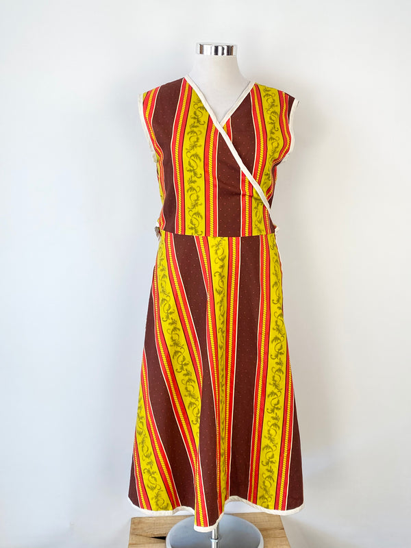 Handmade Vintage Fabric Wrap Dress - AU10/12