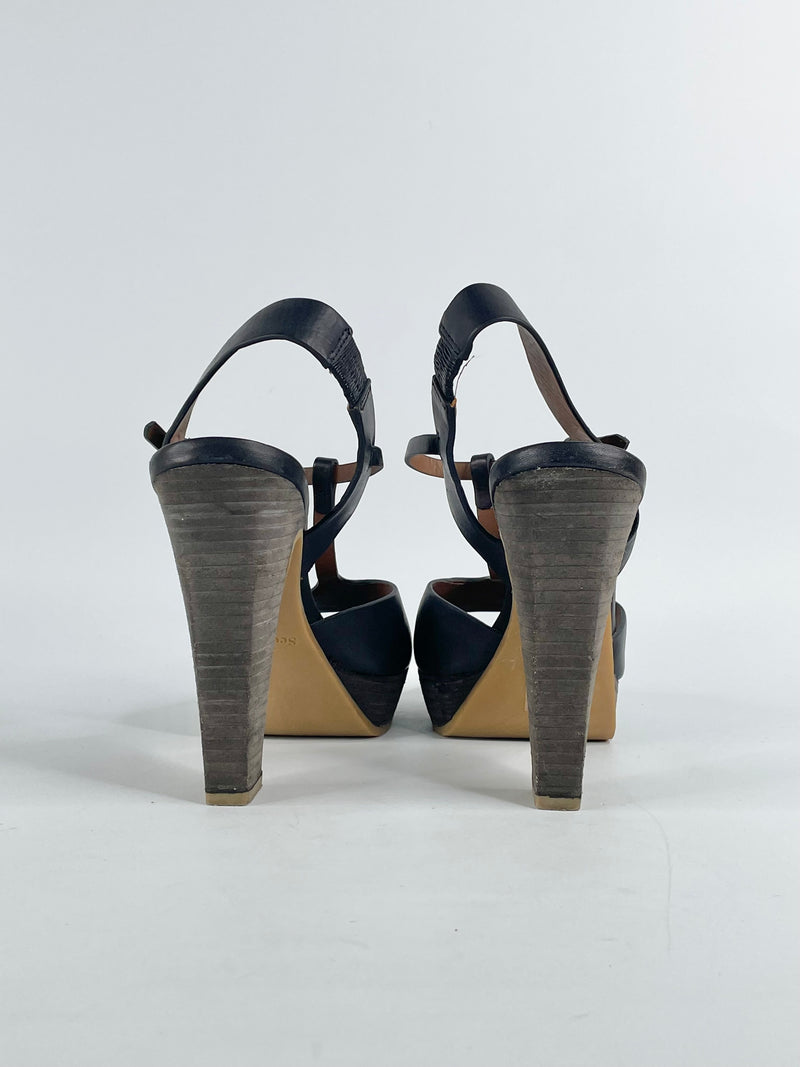 See By Chloé Black Smooth Leather Sandals - EU39