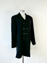 Vintage Emmanuel Ungaro Black Wool Blend Coat - AU10/12