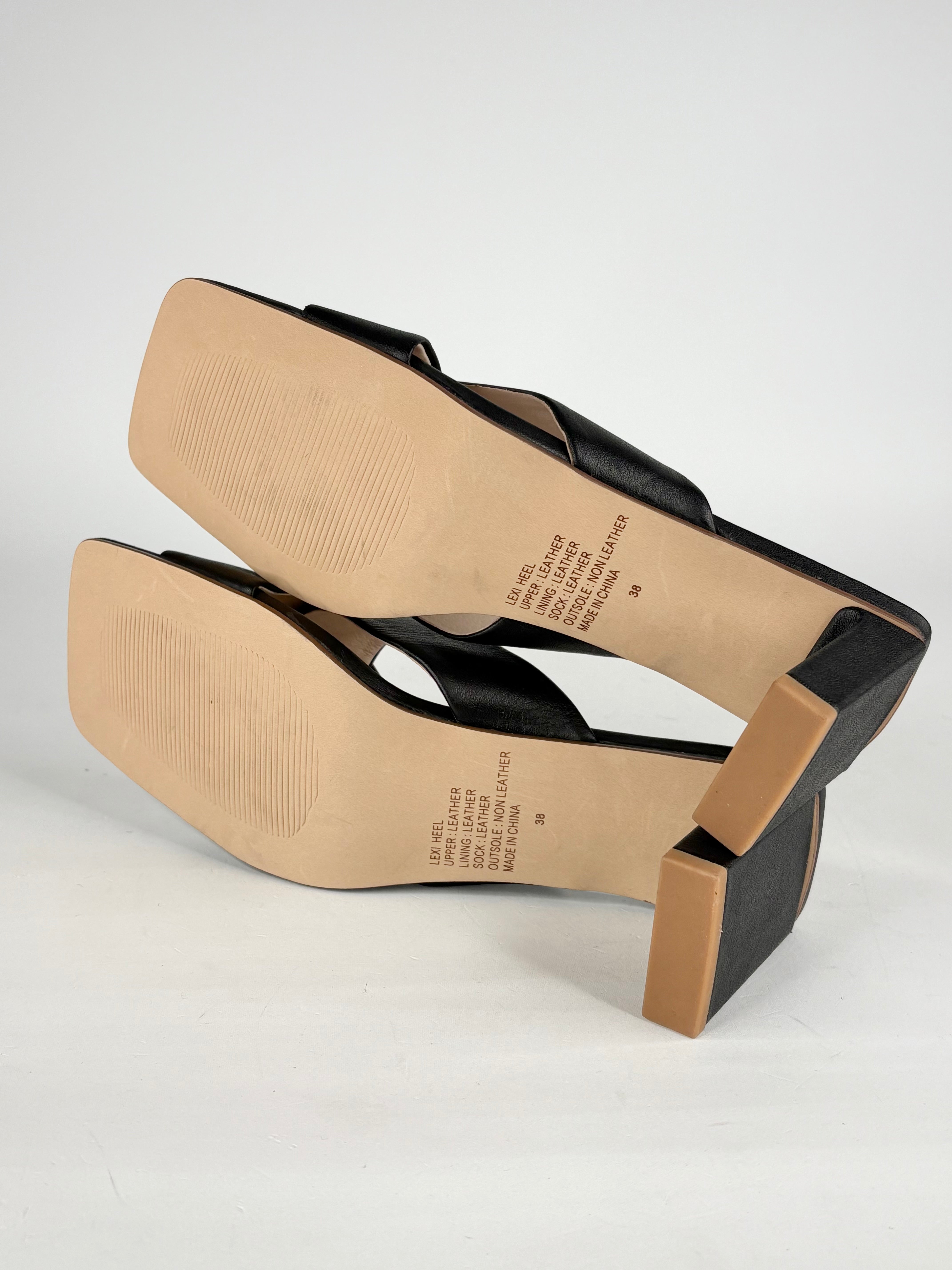 Gorman Black Leather 'Lexi' Sandals - EU38