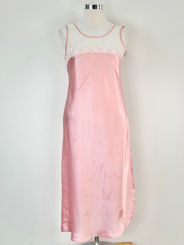 Vintage Christian Dior Cherry Blossom Satin Slip - AU14