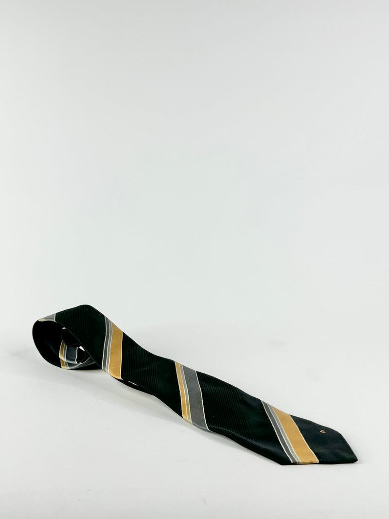 Vintage Pierre Cardin Black Striped Tie