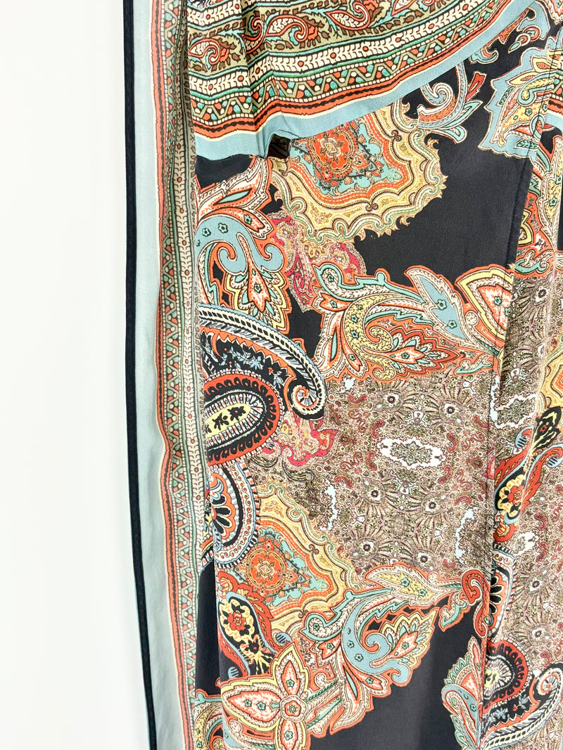 Scanlan Theodore Navy & Paisley Print Silk Jumpsuit - AU8