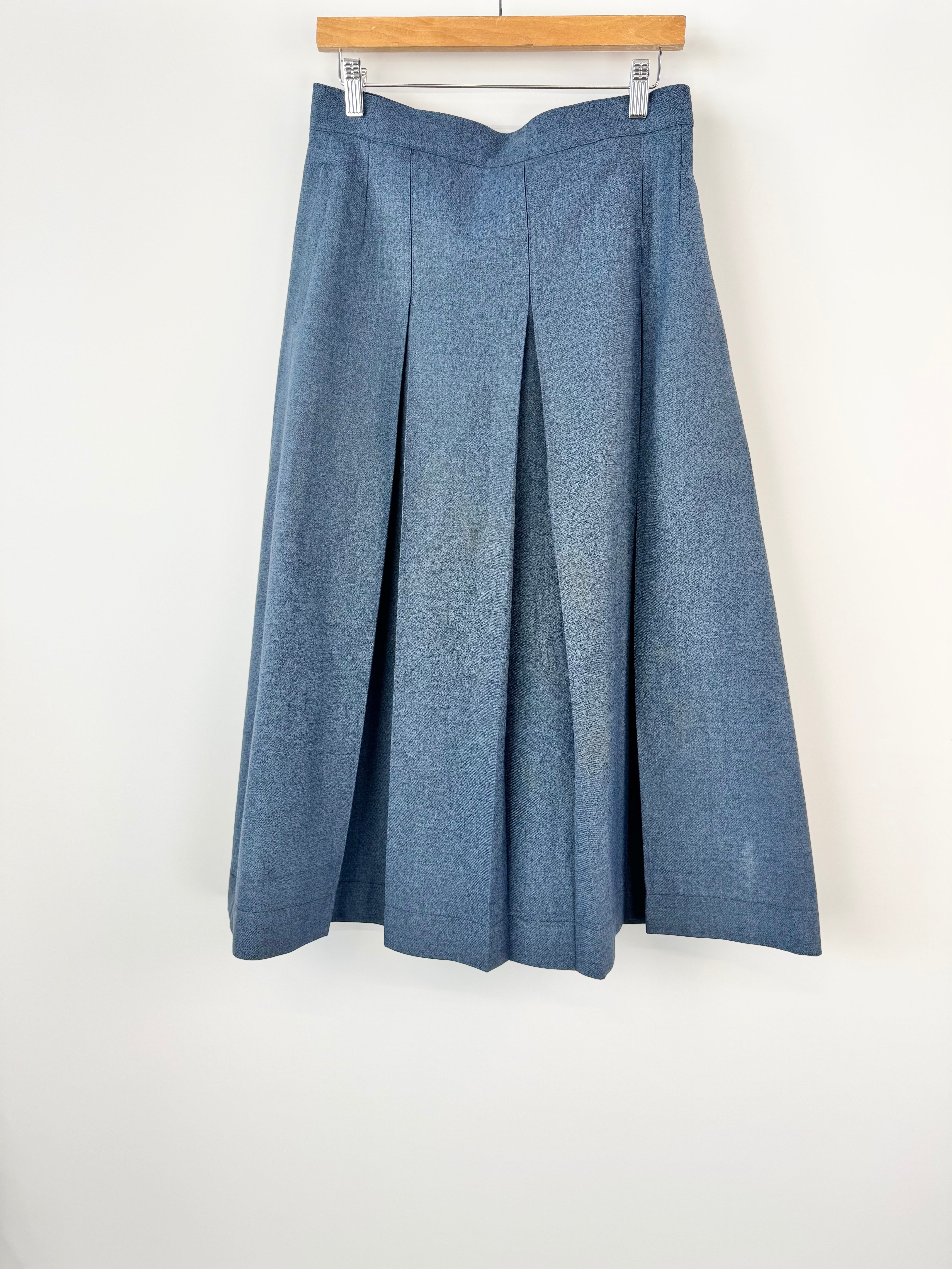 Noone Cobalt Box Pleated Long Skirt - AU8