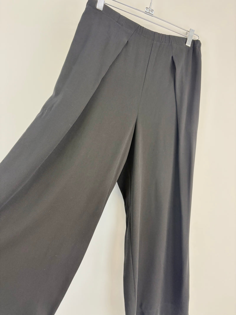 Kondo Black Wide-Leg Stretch Pants - AU10