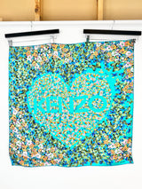Kenzo Turquoise Floral Silk Scarf
