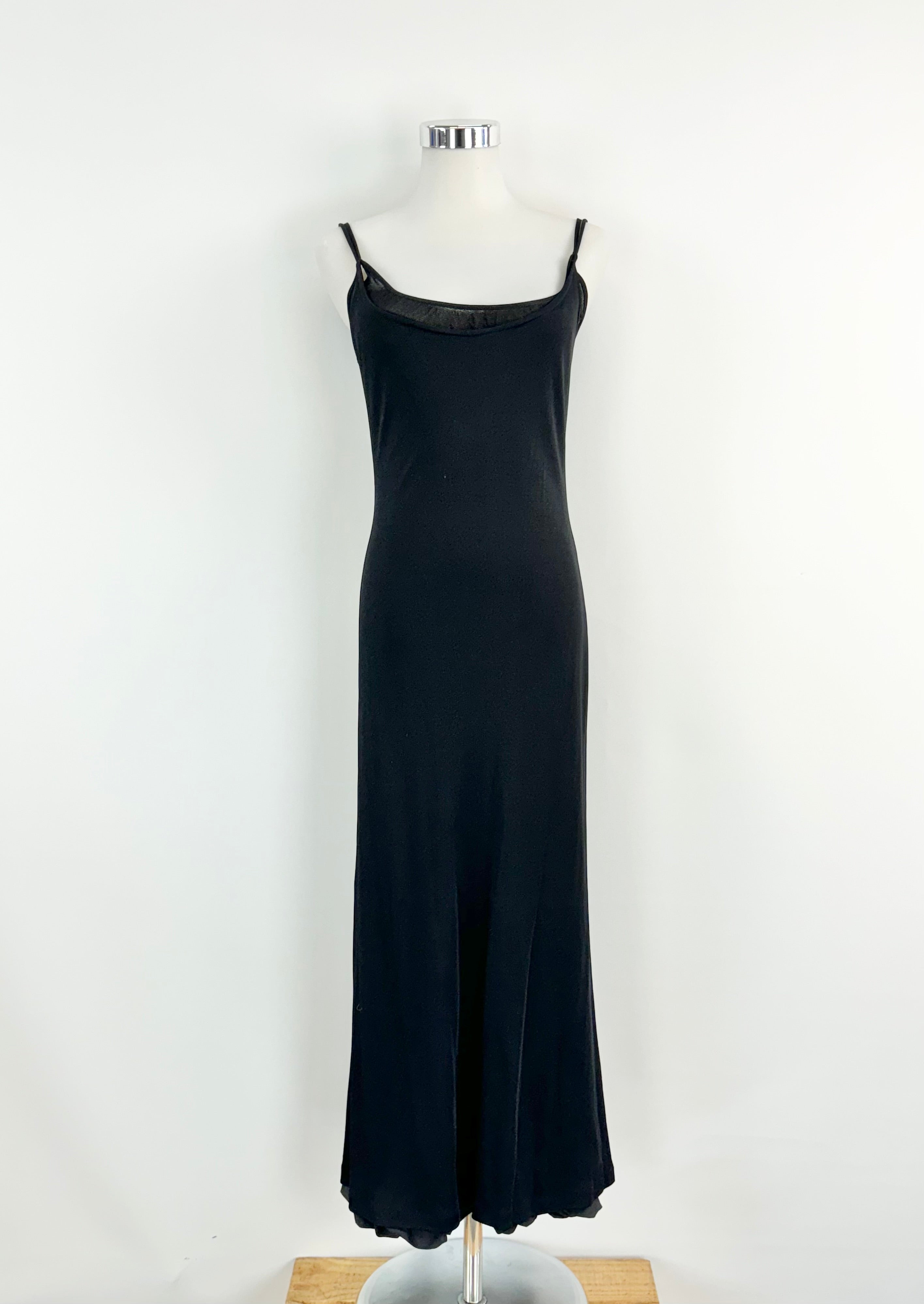 Vintage Kenzo Black Stretchy Slip Dress - AU10/12