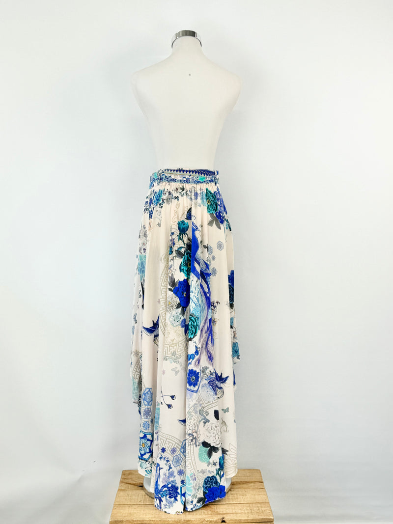 Camilla Blue Tiered Silk Skirt - AU8