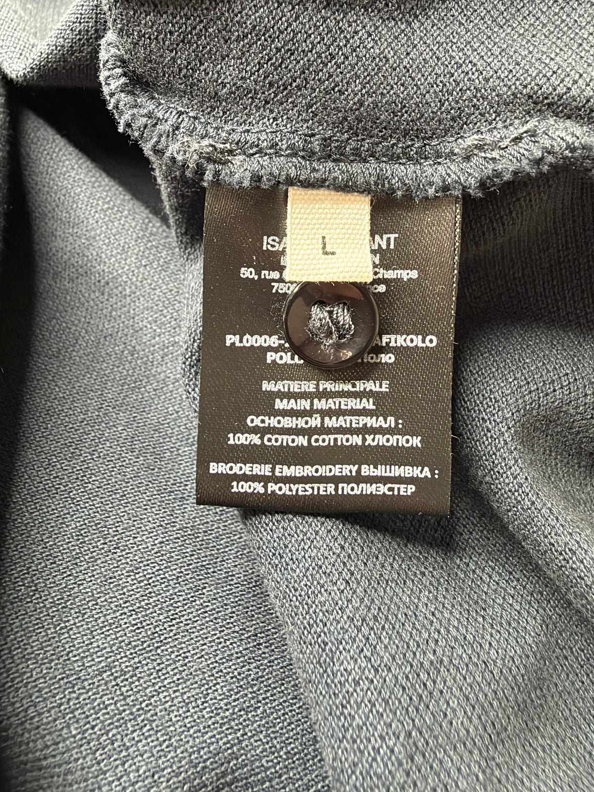Isabel Marant Dark Blue Long Sleeve Polo - L