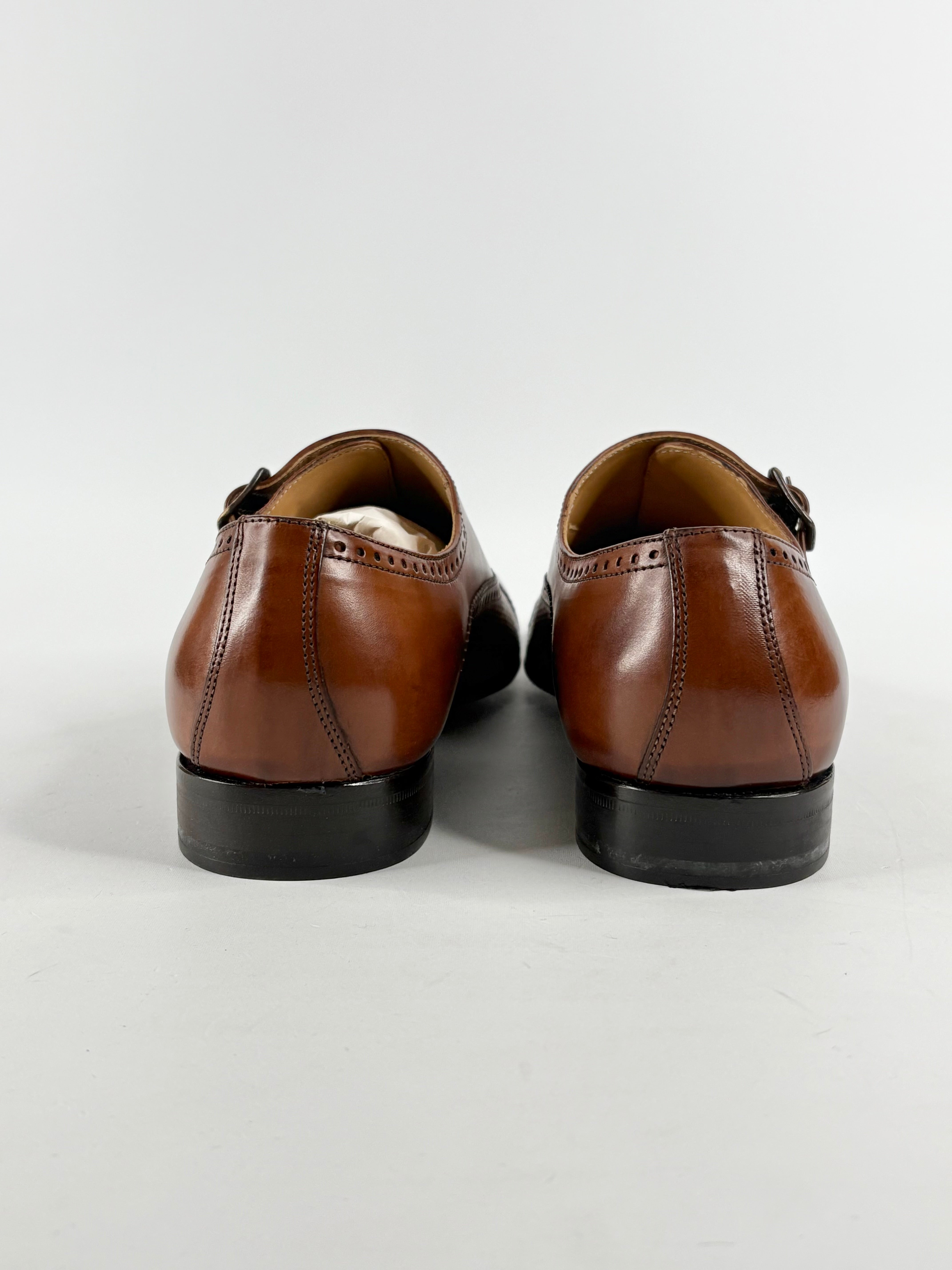 Calibre Mahogany Leather 'Brando' Monk Strap Loafers - EU40