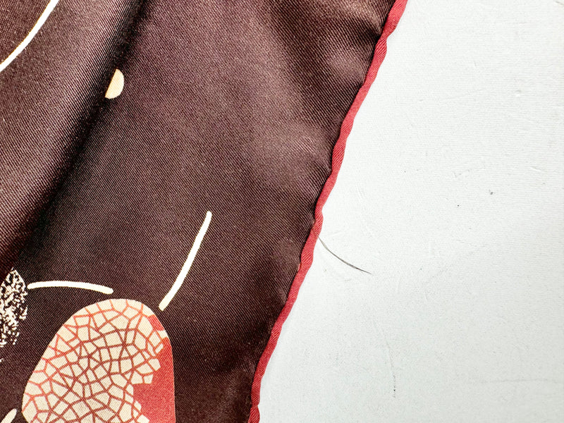 Vintage Pierre Cardin Dark Chocolate Silk Scarf