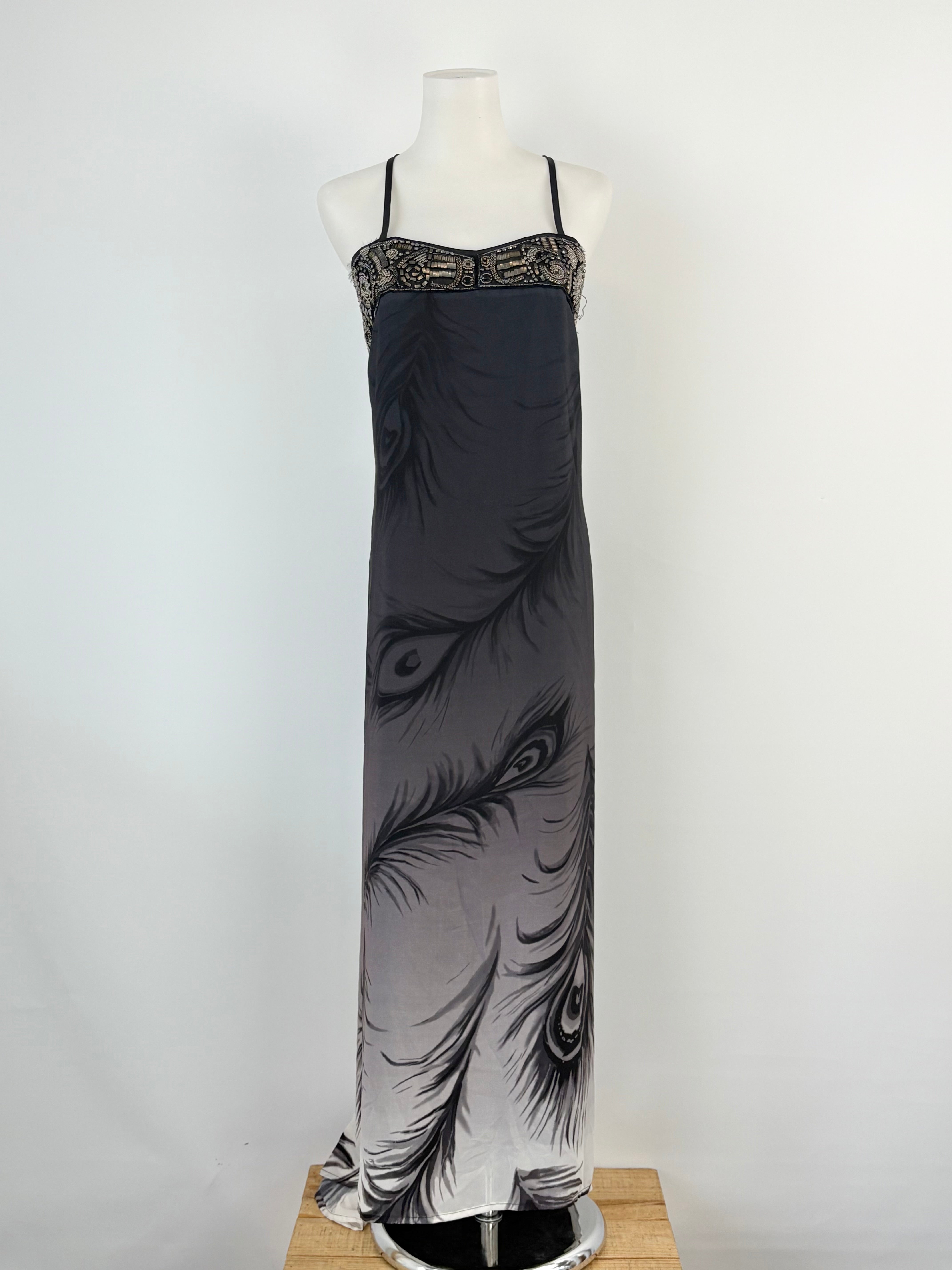 Dizingof Black Embellished Strapless Slip Dress - AU8