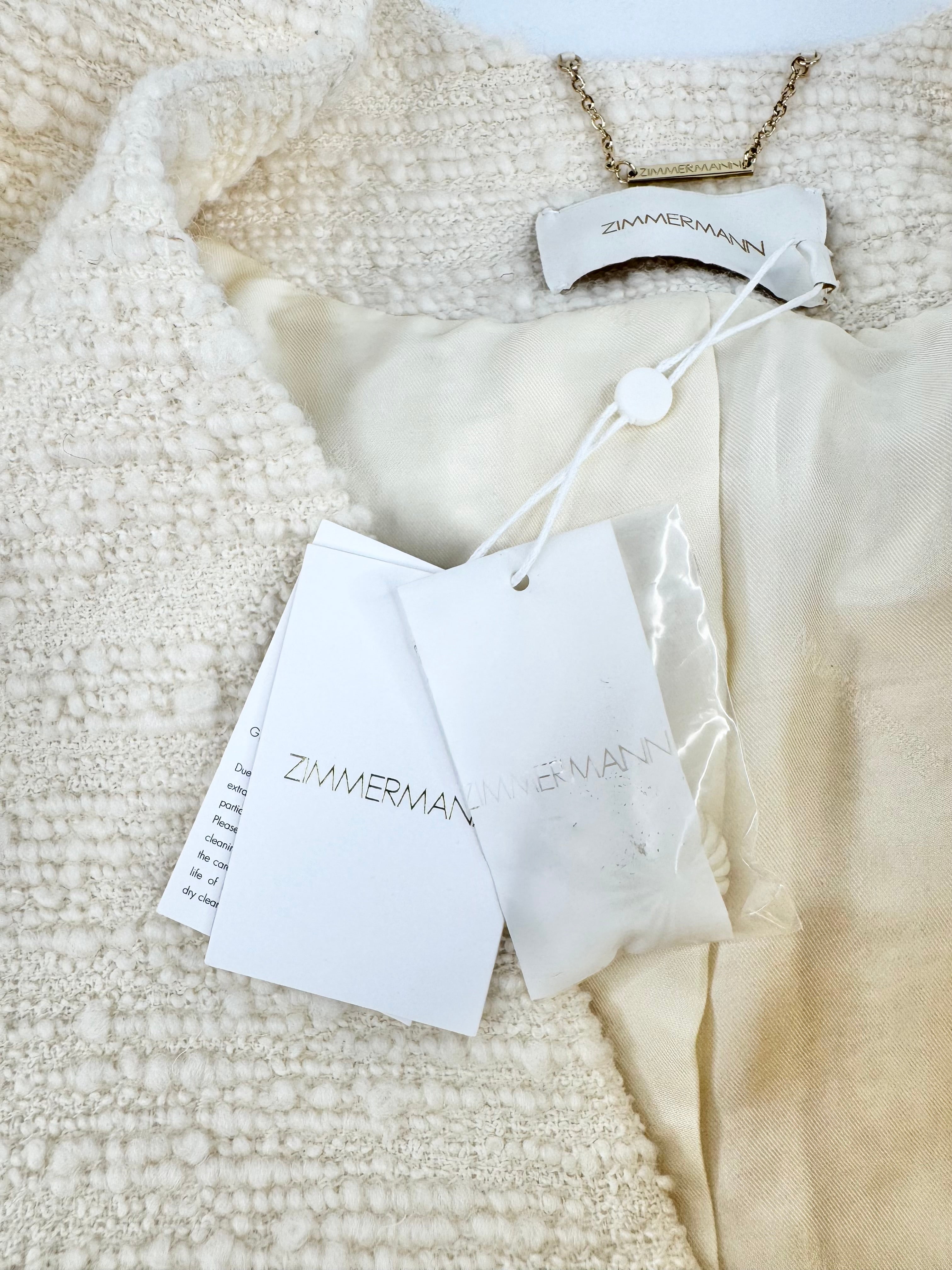 Zimmermann 'Luminosity' Cream Cropped Blazer - AU8