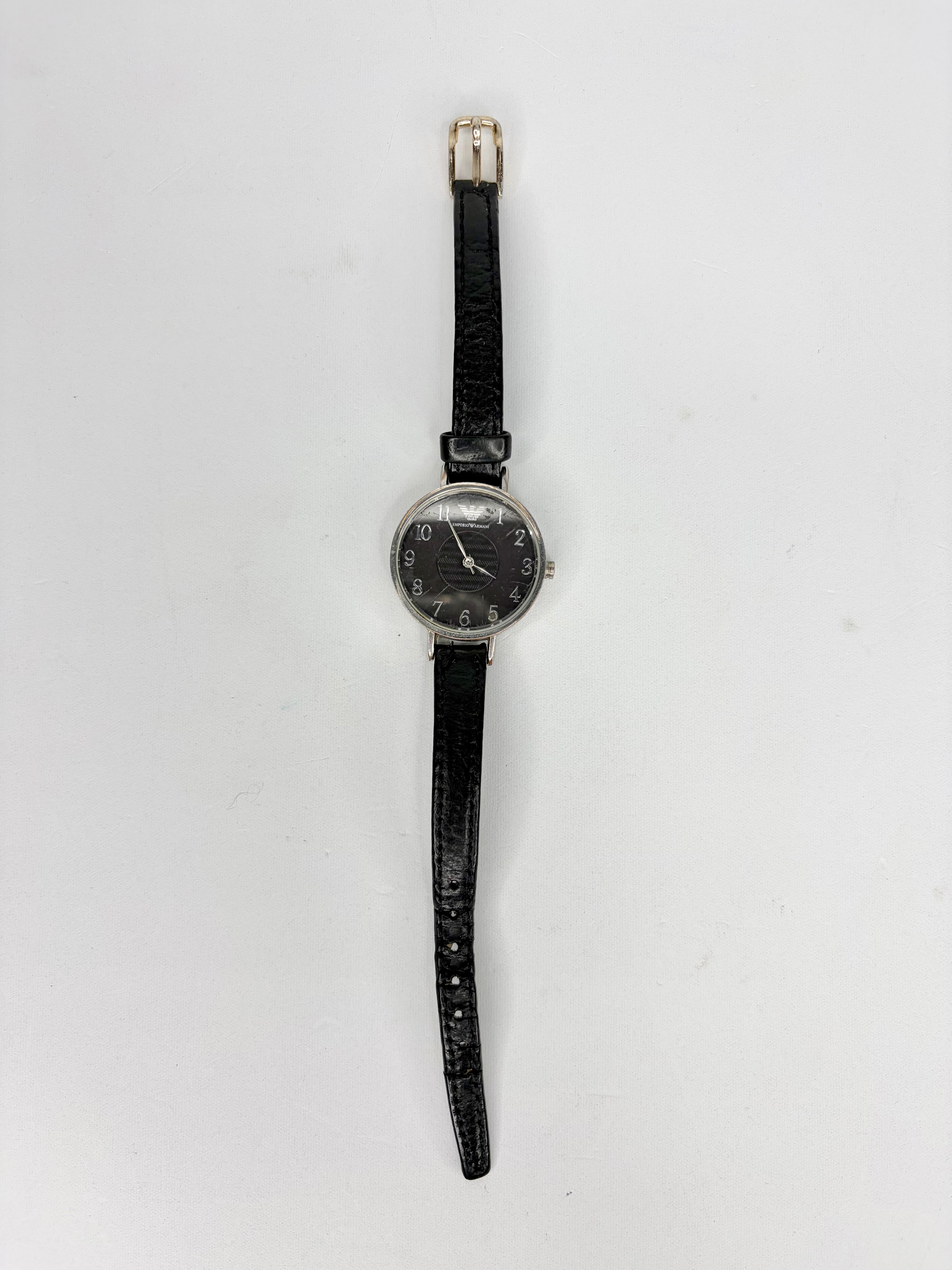 Emporio Armani Black & Silver Stainless Steel Watch