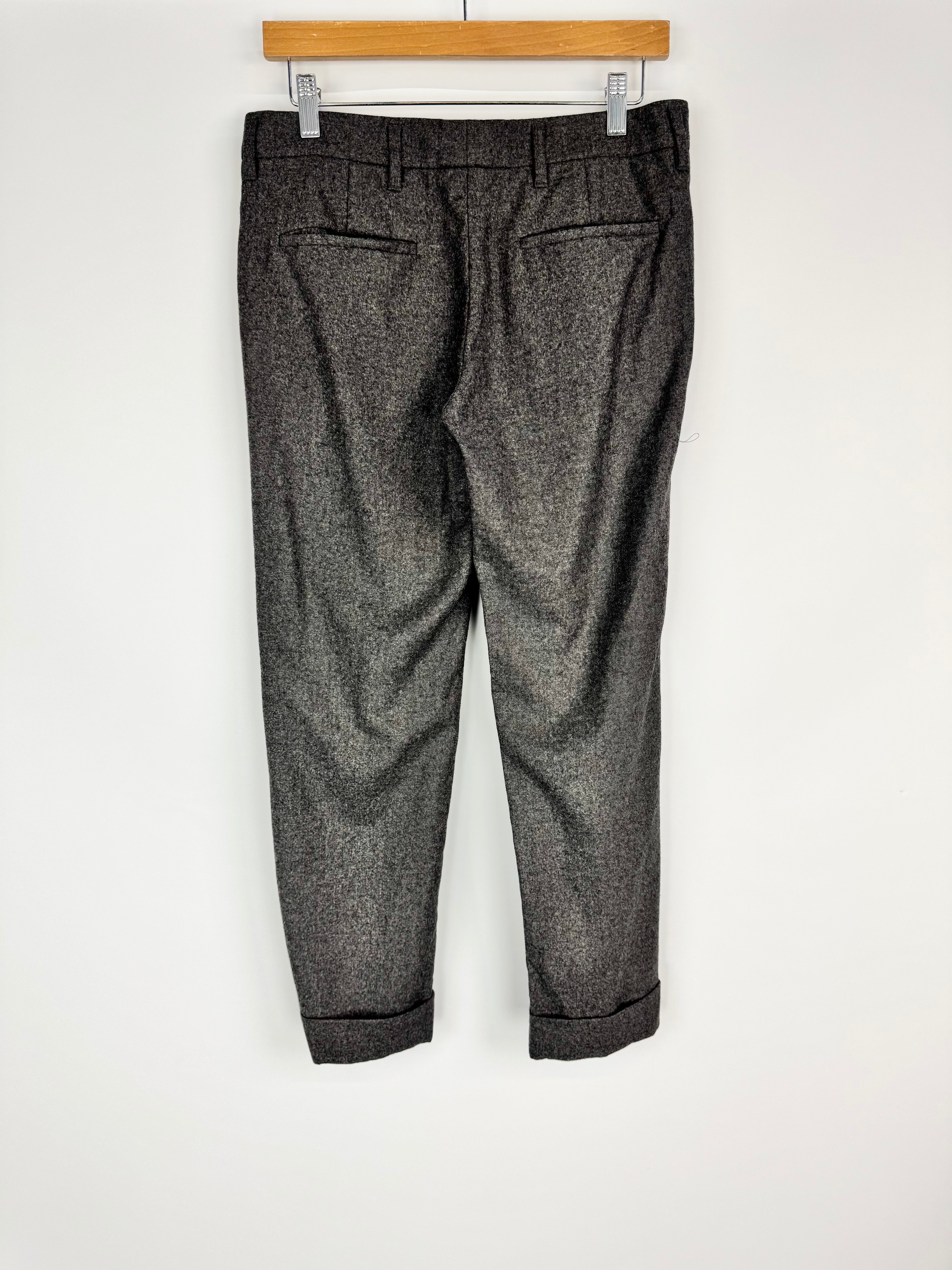 Prada Graphite Low Rise Wool Slacks - 40