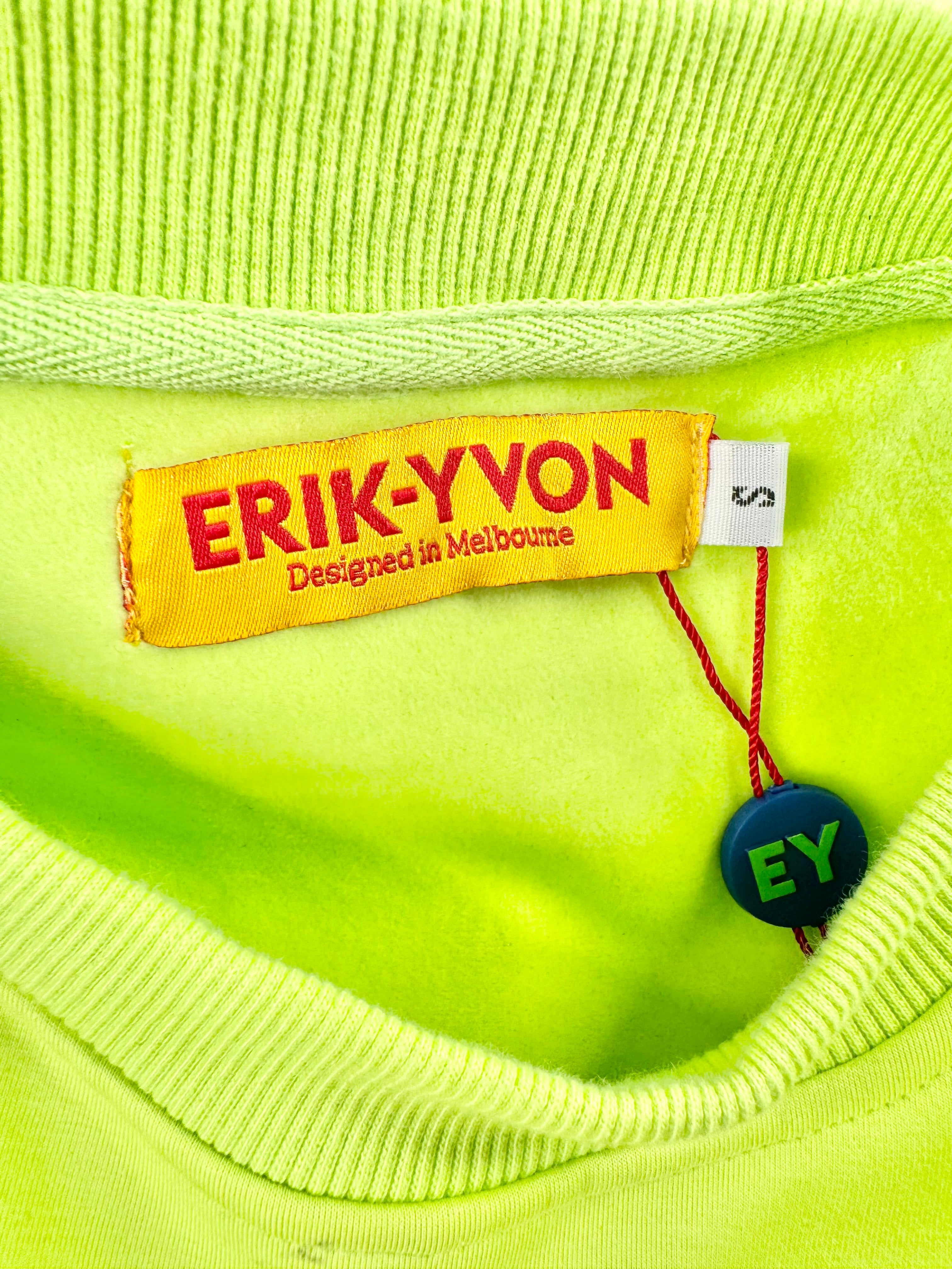 Erik-Yvon 'Flowe Power' Lime Green Sweater - AU8/10