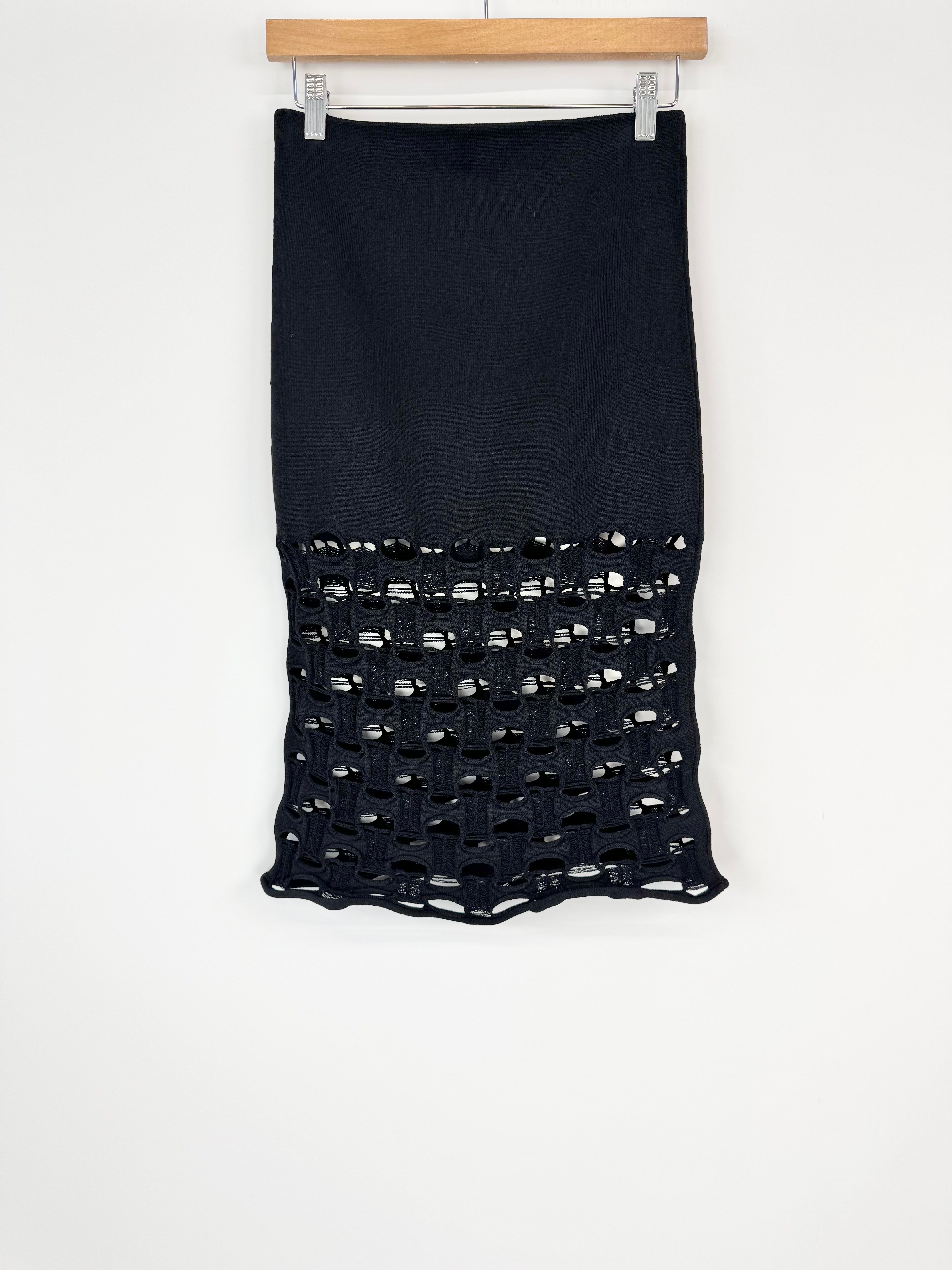 Louis  Vuitton Black Stretch Knit Skirt With Cut Out Detail - AU8