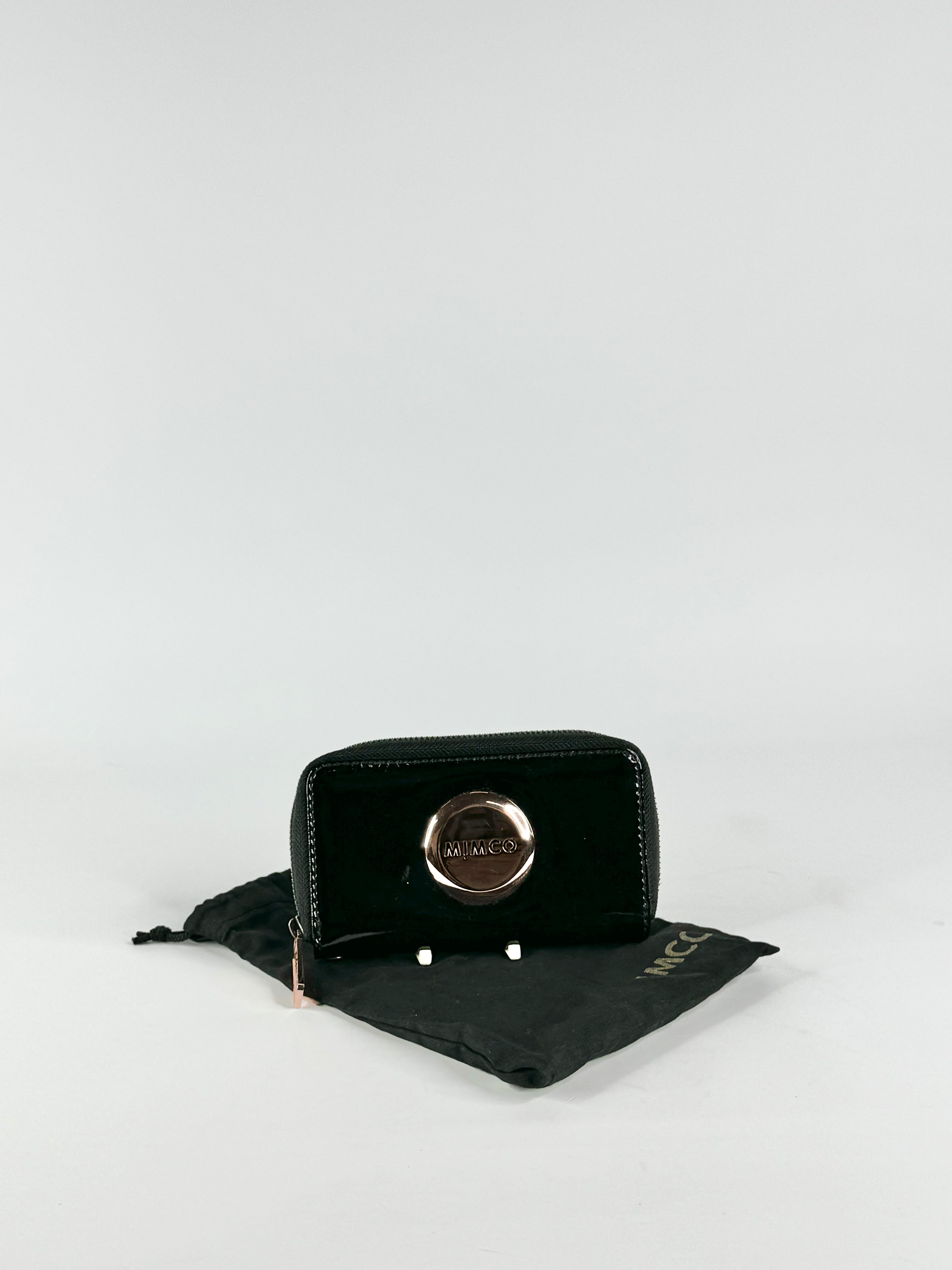 Mimco Patent Black Leather Wallet