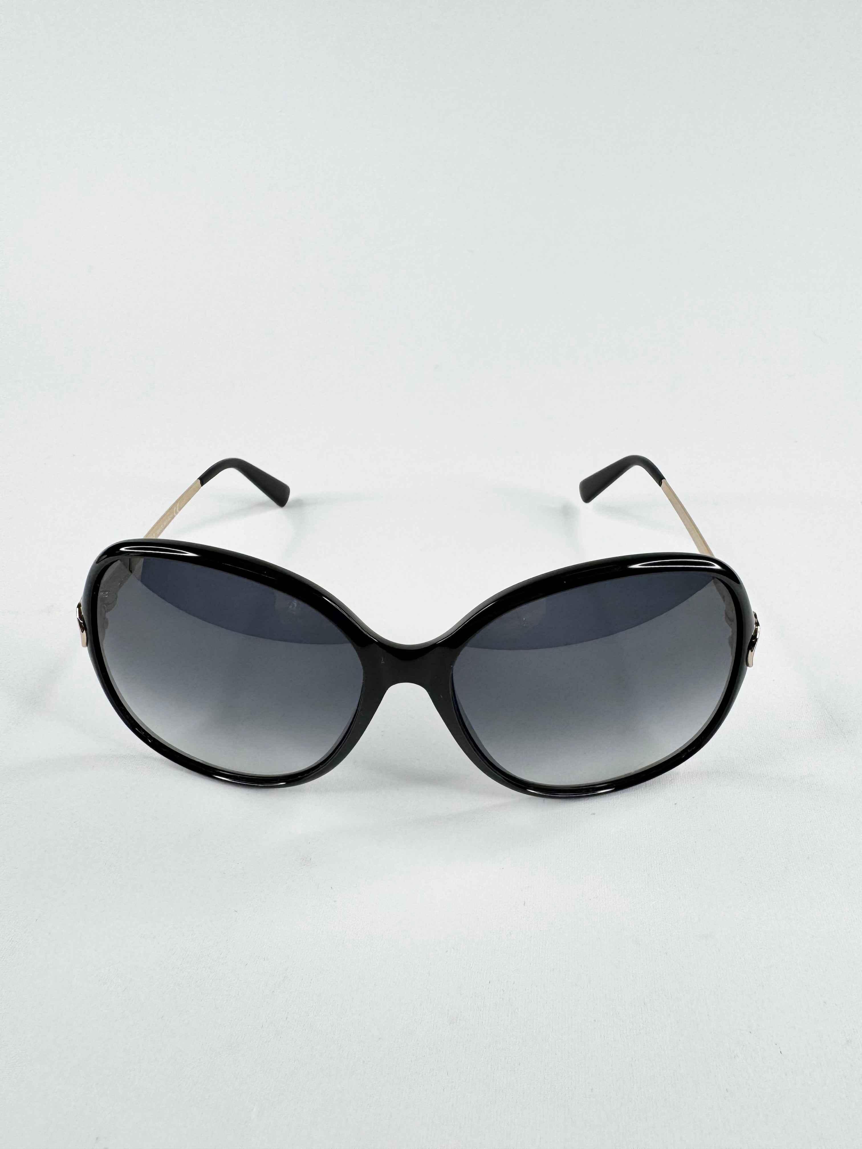 Gucci Black and Gold Round Sunglasses