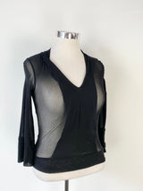 Empire Rose Sheer Black Top - AU12