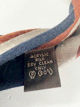 Vintage Givenchy Gentleman Navy Blue, Beige & Mocha Striped Tie