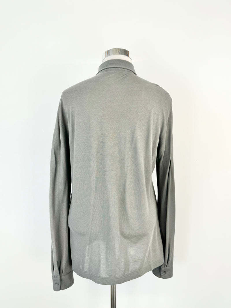 Zanone Stone Grey Polo Top - M
