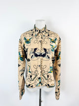 Vintage Junior Gautier Cream Button Up Blouse - AU8