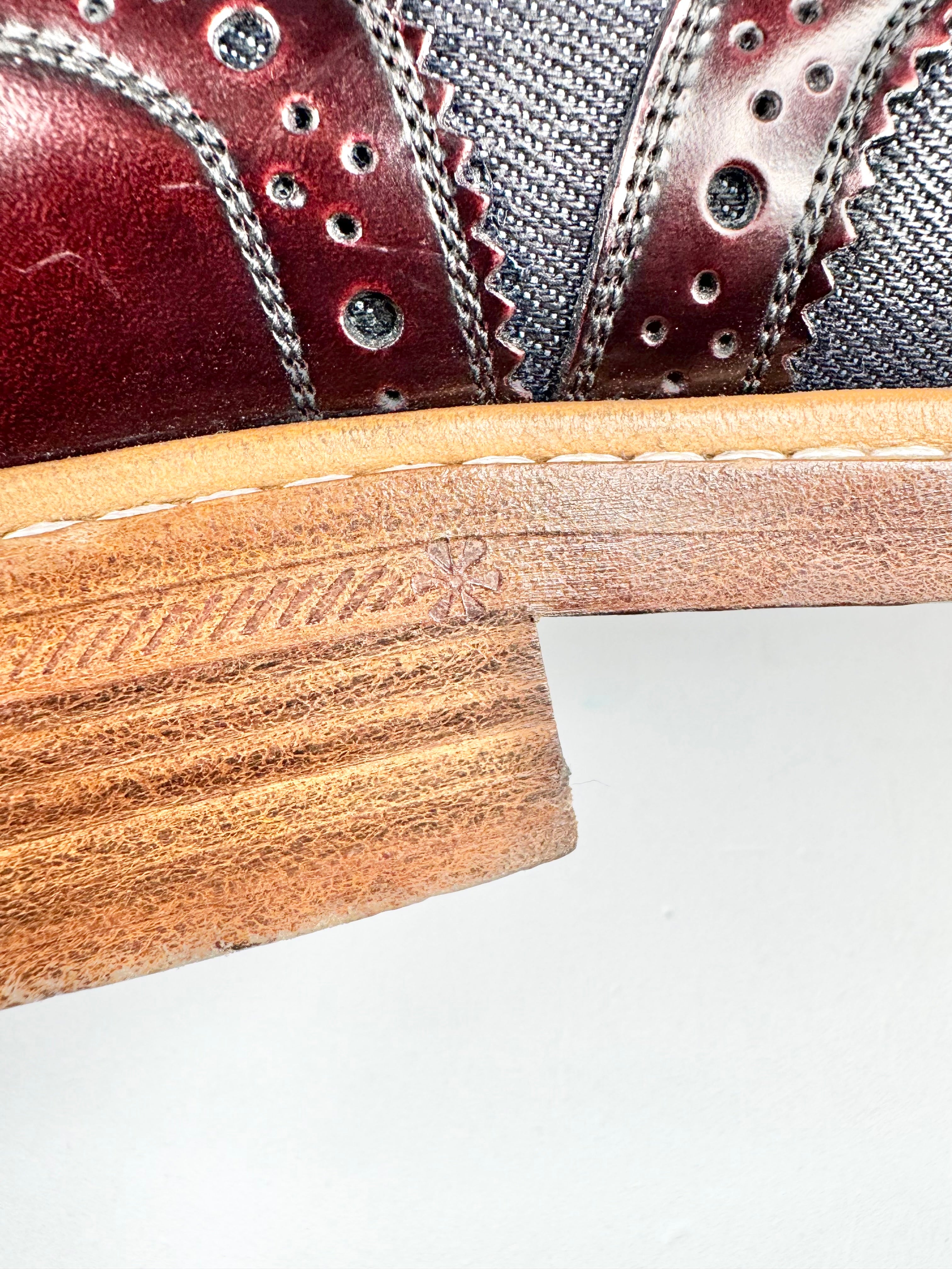 Louis Vuitton 'Voltaire' Denim & Burgundy Leather Derby Shoes - EU43