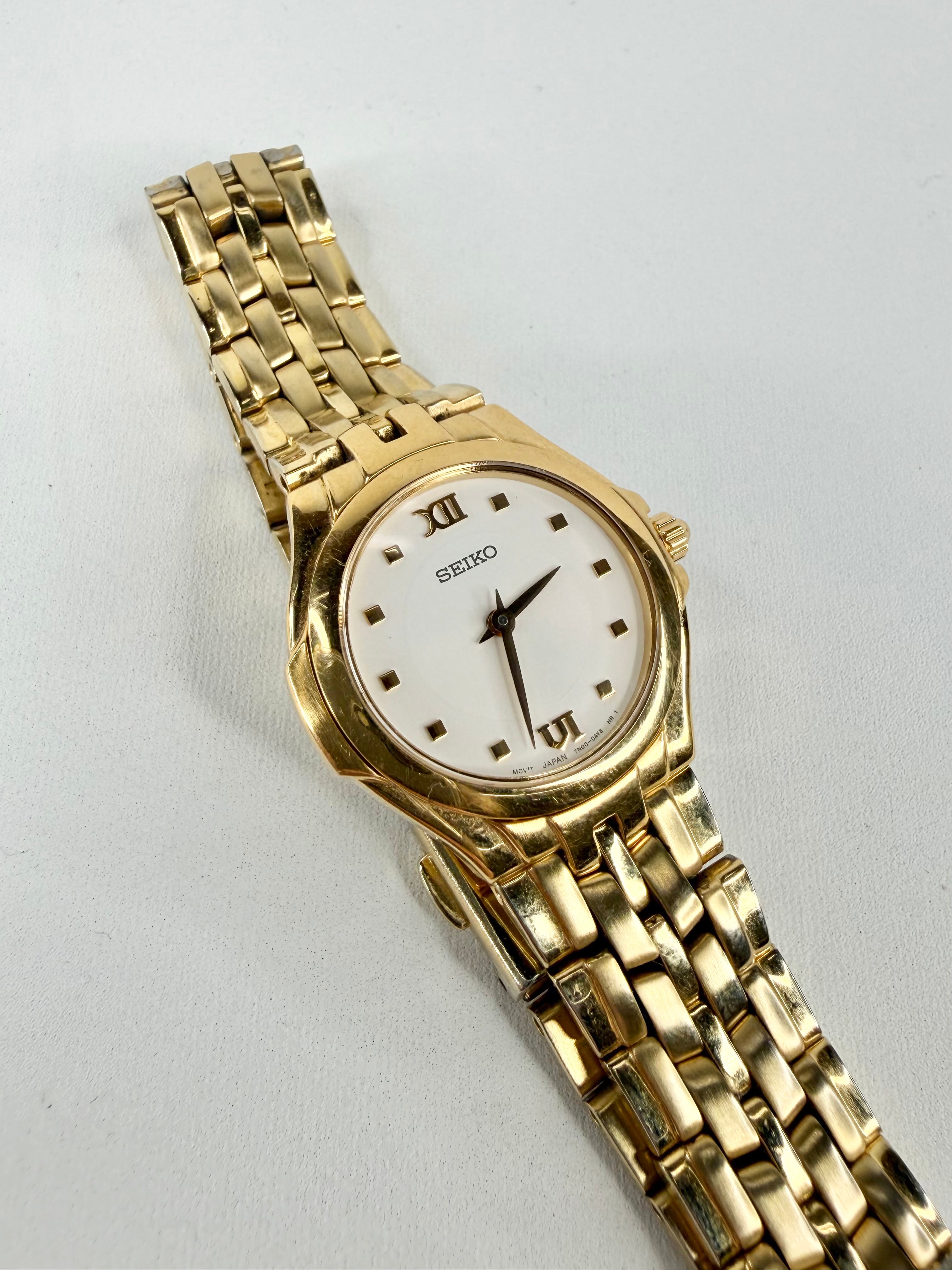 Vintage Seiko 7N00 Gold Tone Quartz Watch
