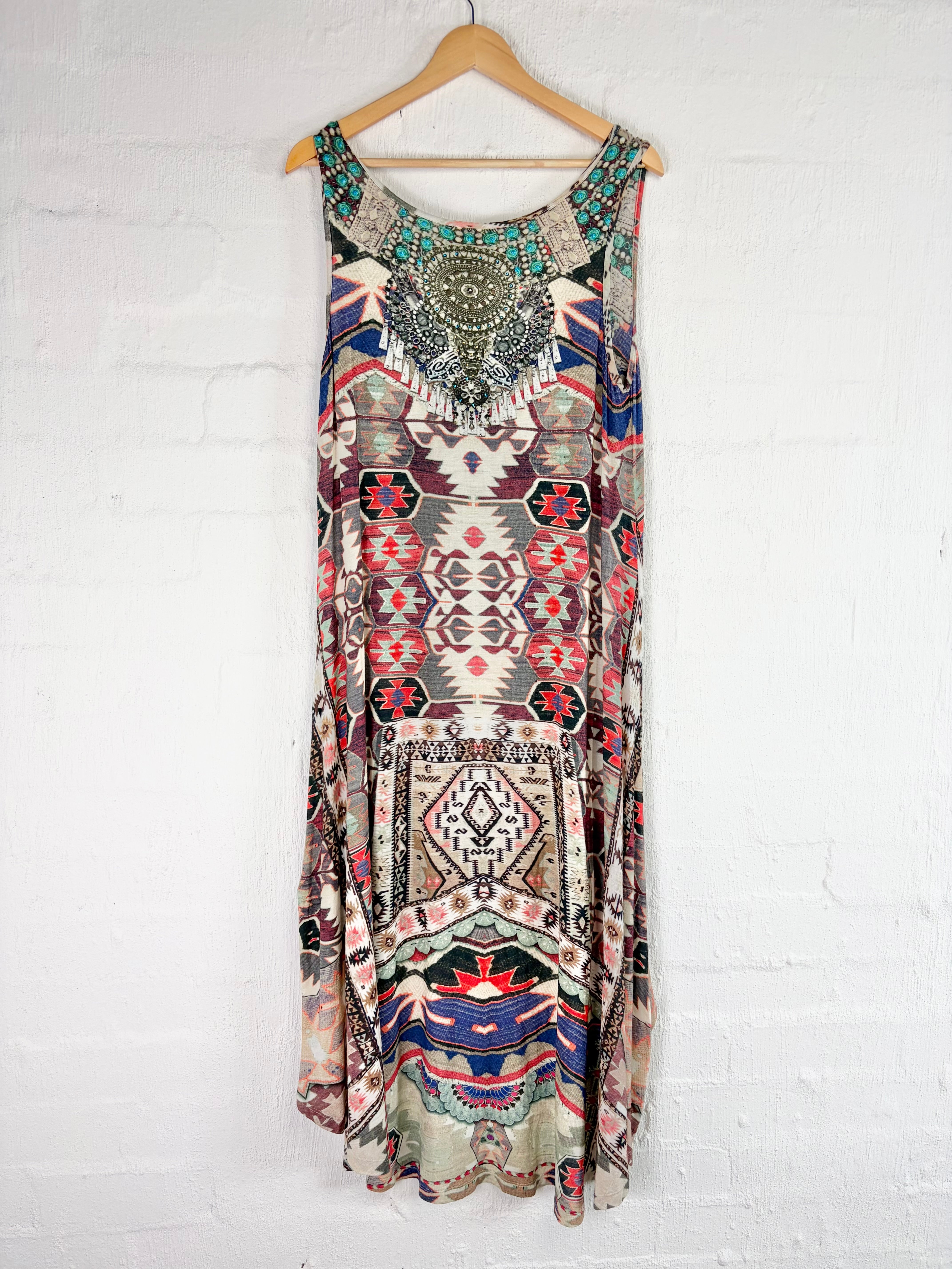 Camilla Kilim Odessey Crystal Embellished Jersey Fabric Dress - AU12