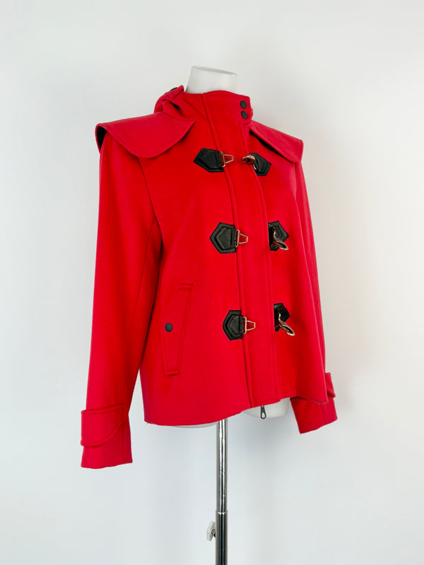 Rag & Bone Scarlet Red Wool Cropped Coat - AU8