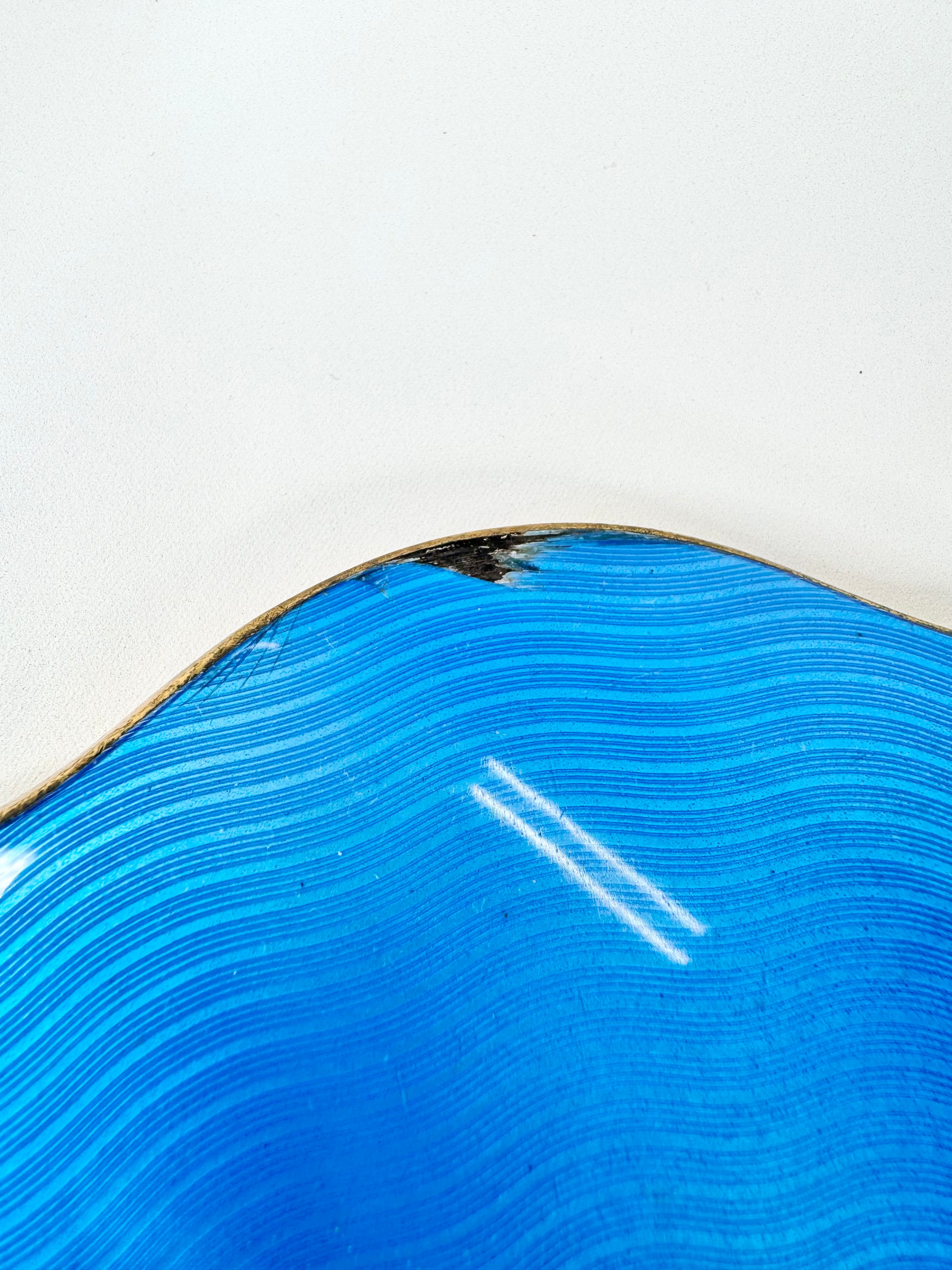 Vintage Art Deco Blue Guilloché Enamel Vanity Set