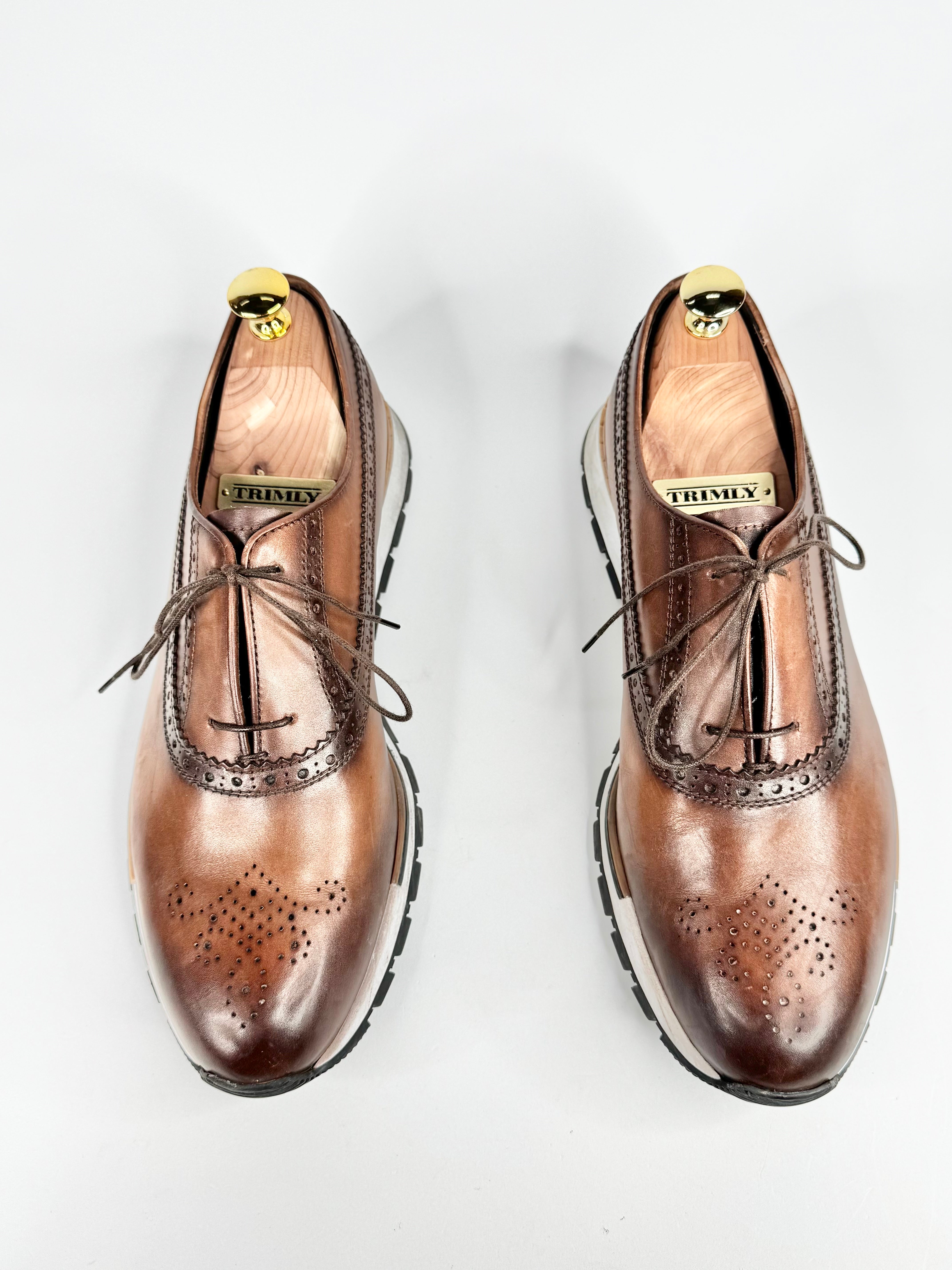 Berluti Light Brown 'Fast Track' Leather Sneakers - EU43.5