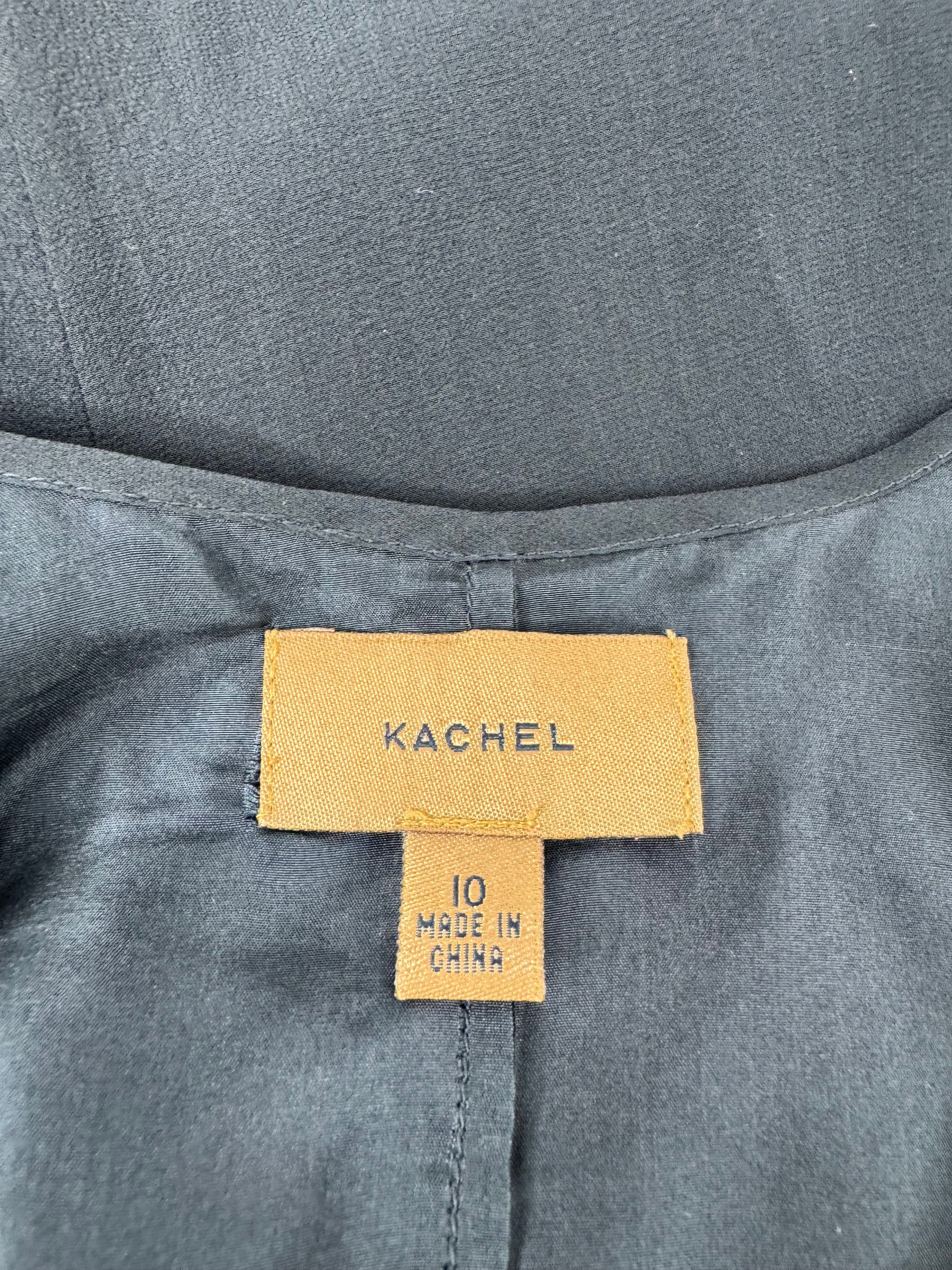 Kachel Midnight Blue Silk Sequin Embellished Dress - AU10