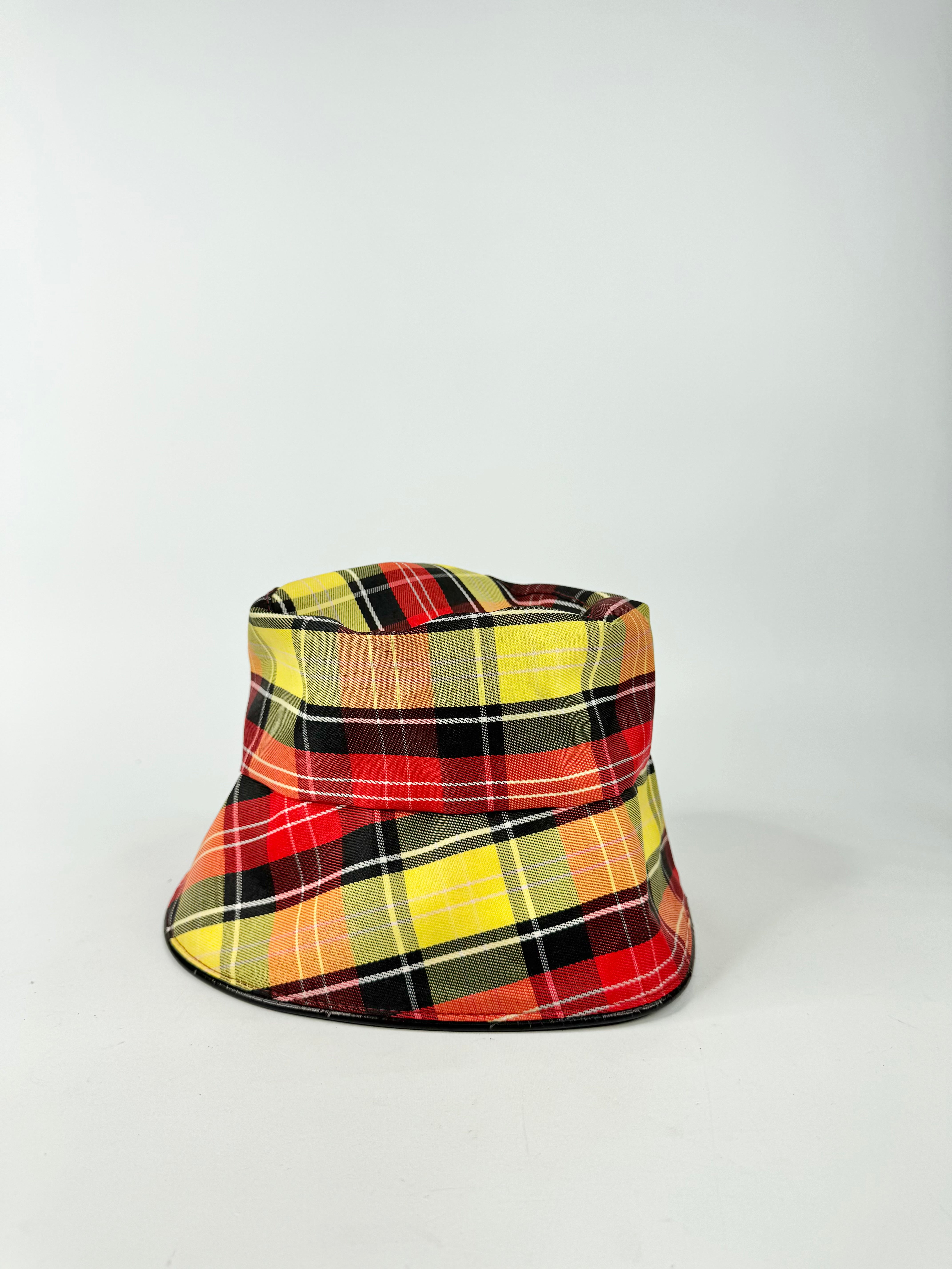 Catherine Manuell Bright Yellow Plaid Bucket Hat