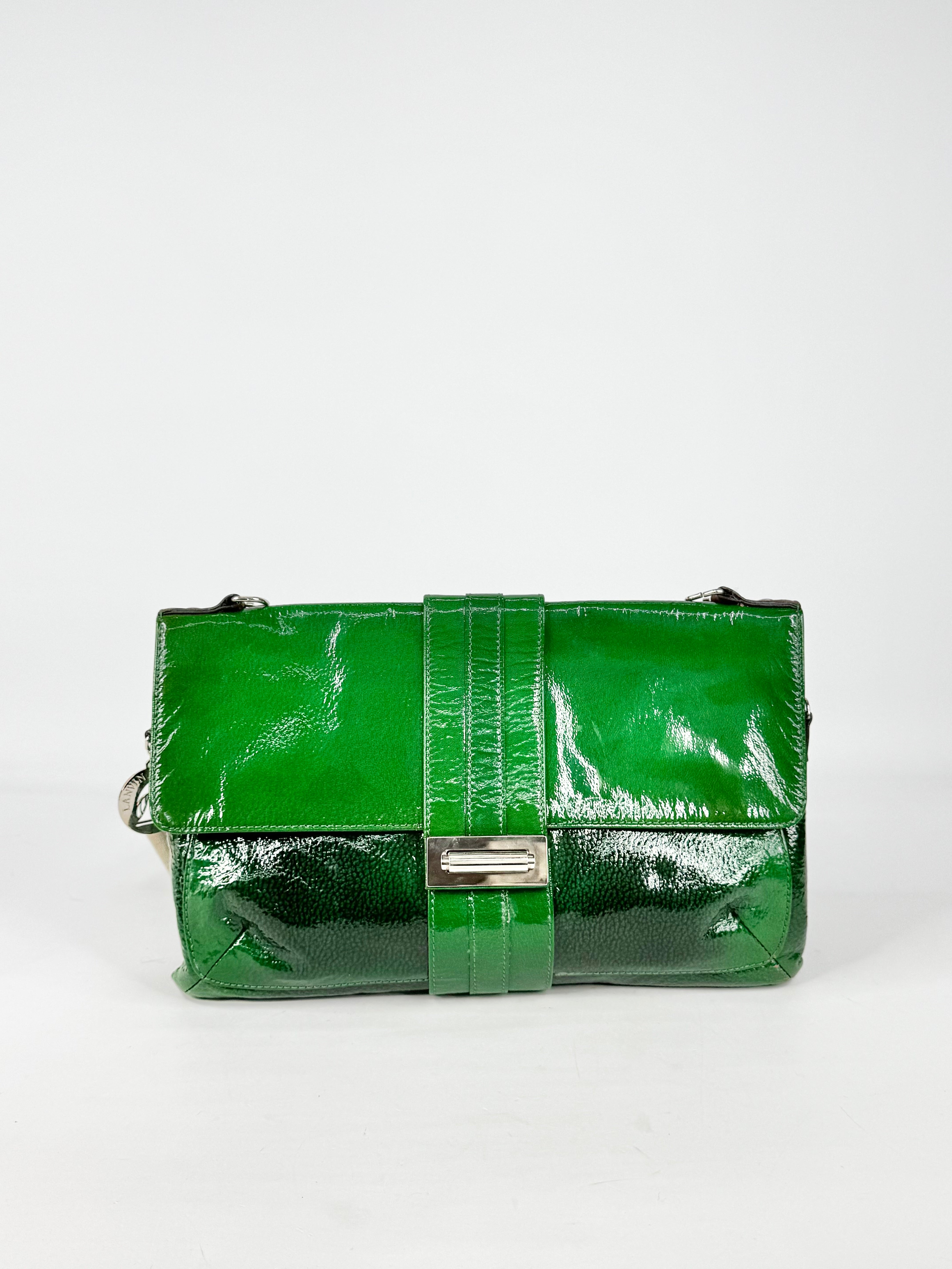 Lanvin Emerald Green Patent Leather Shoulder Bag