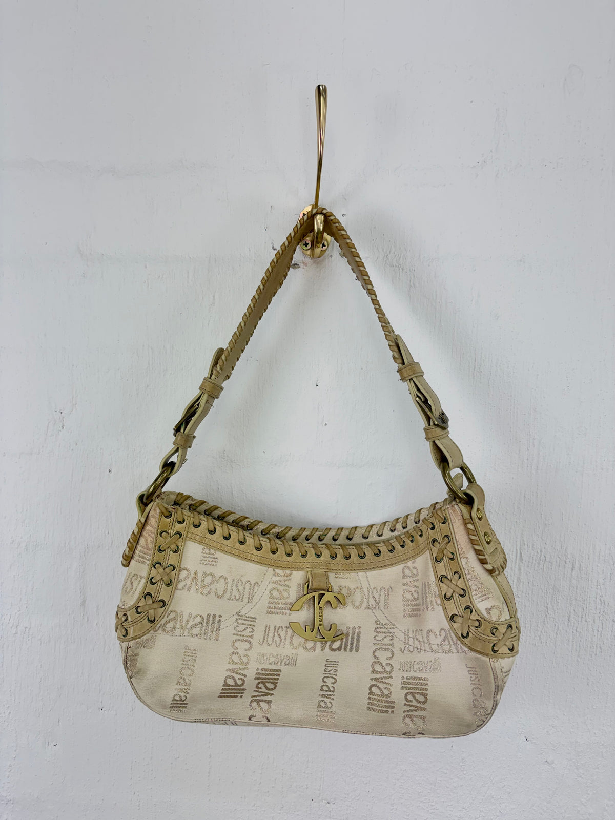 Y2K Just Cavalli Whipstitch Baguette