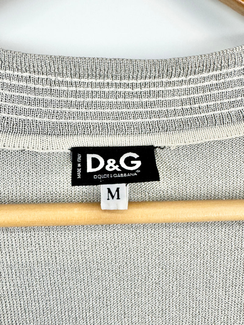 D&G Silver Sequin Trim Cardigan - AU10