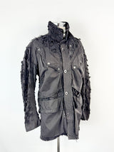 Griffin Studios Black Distressed Cotton Coat - AU10