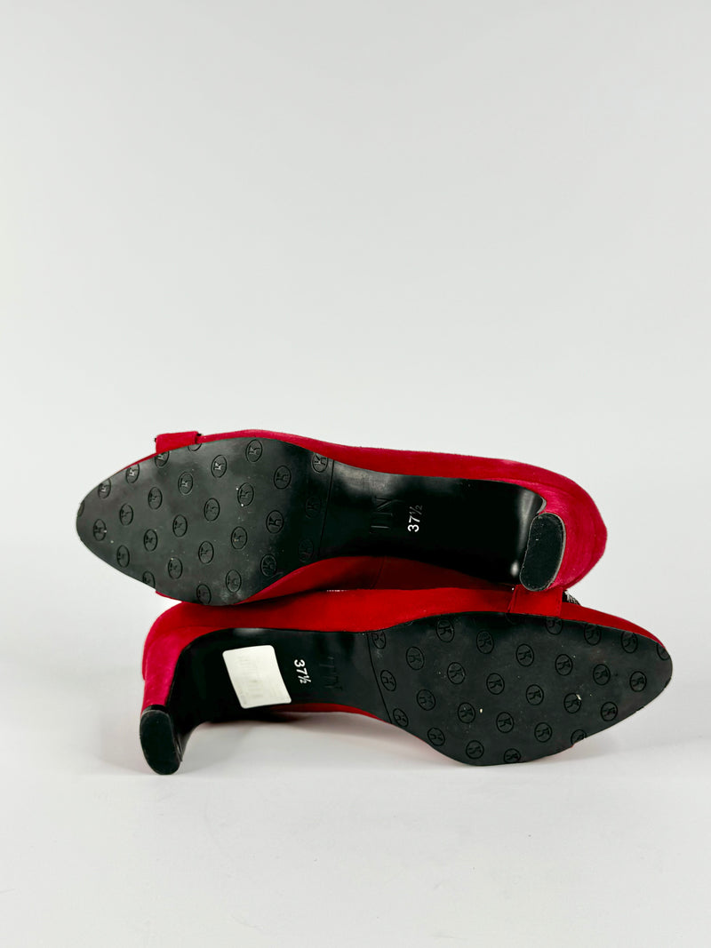 Trent Nathan Red Suede Heels - EU37