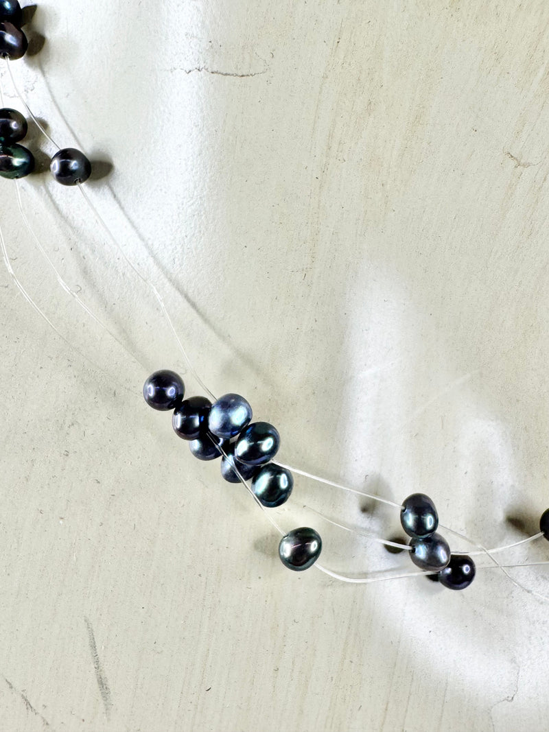 Dyed Purple Pearl Necklace with 14ct Clasp