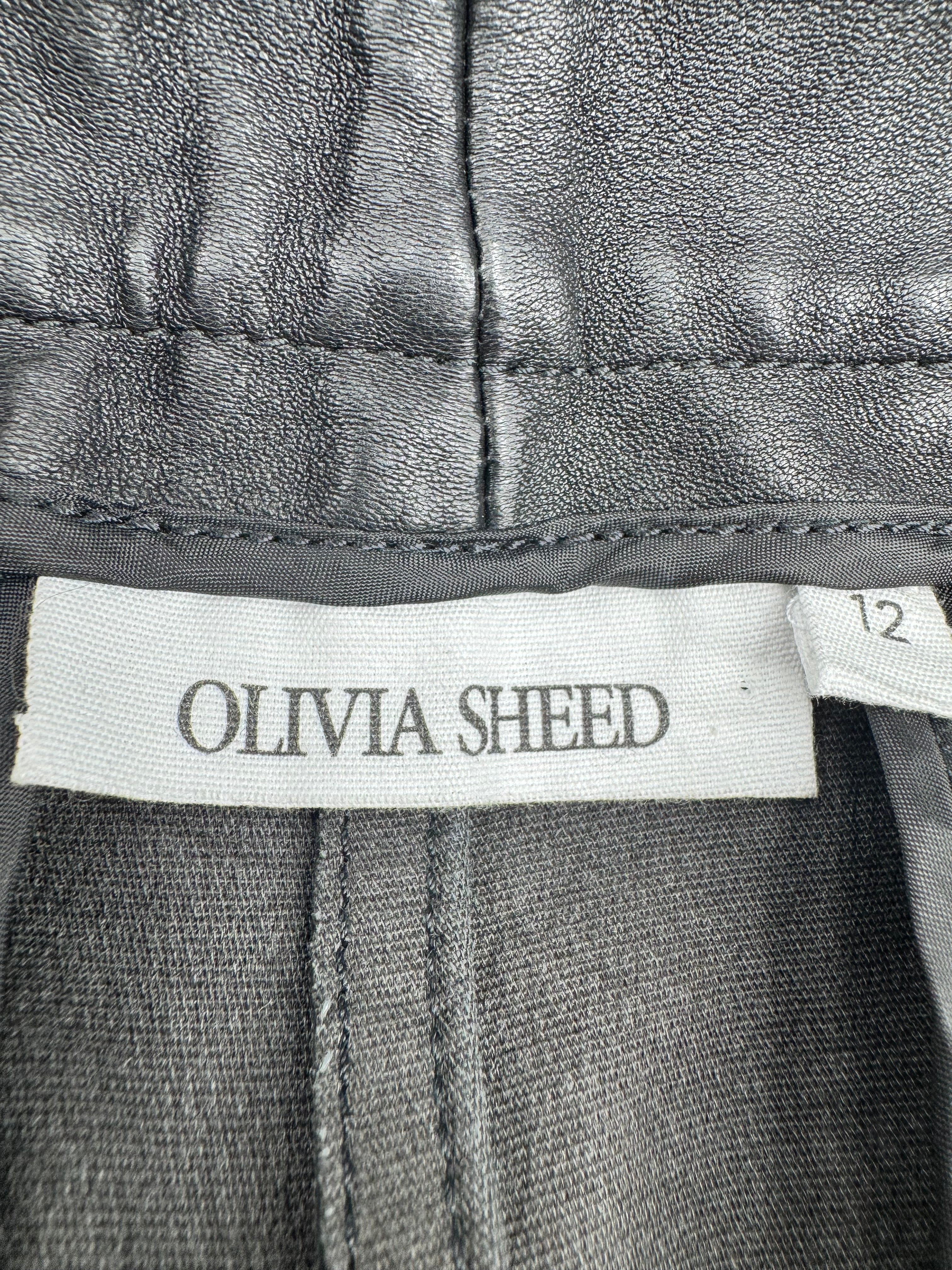 Olivia Sheed Black Stretch Leather 'Boyfriend' Pants - AU12