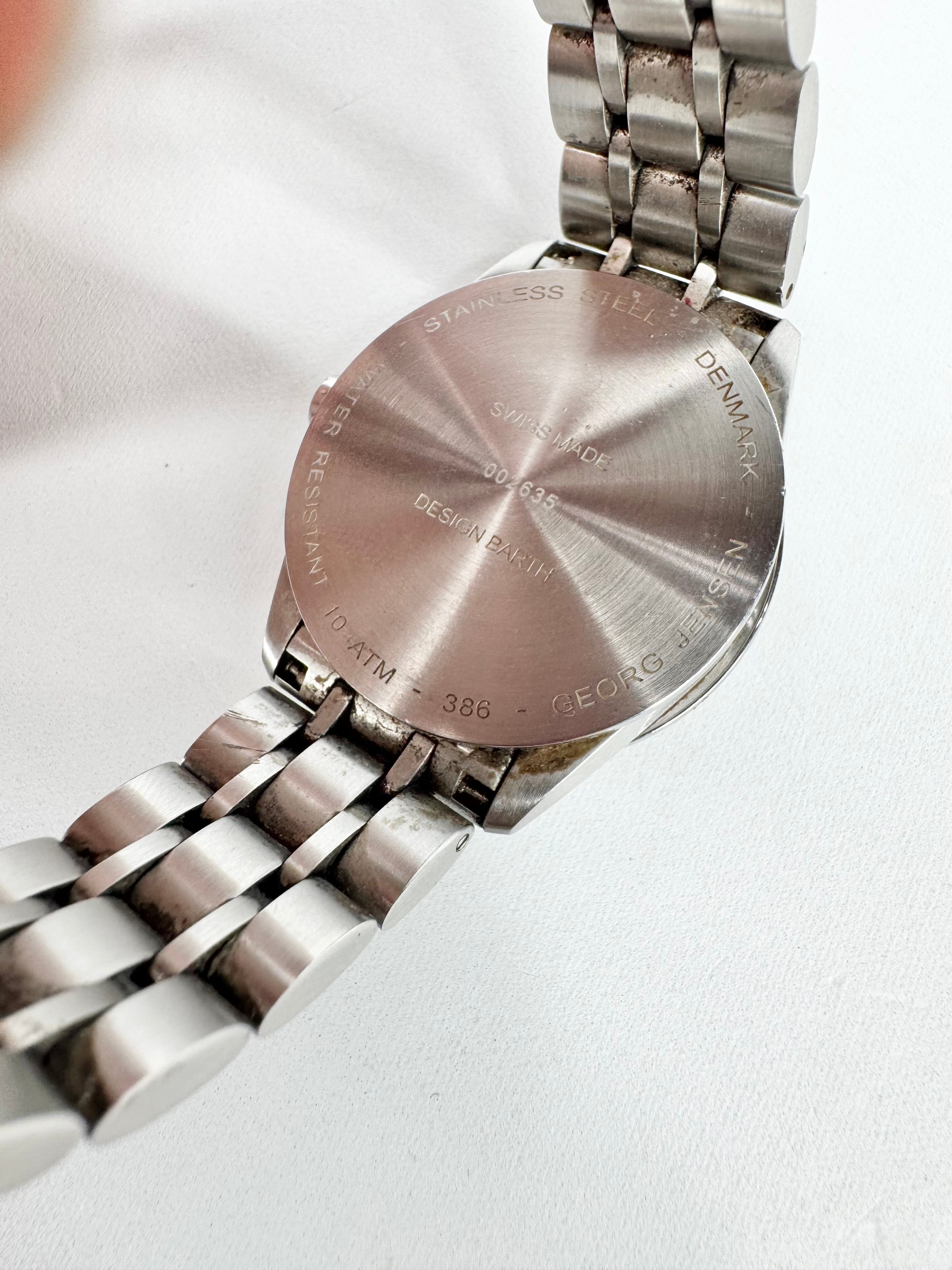 Georg Jensen Design Barth Silver Tone Design Barth Swiss Made Watch