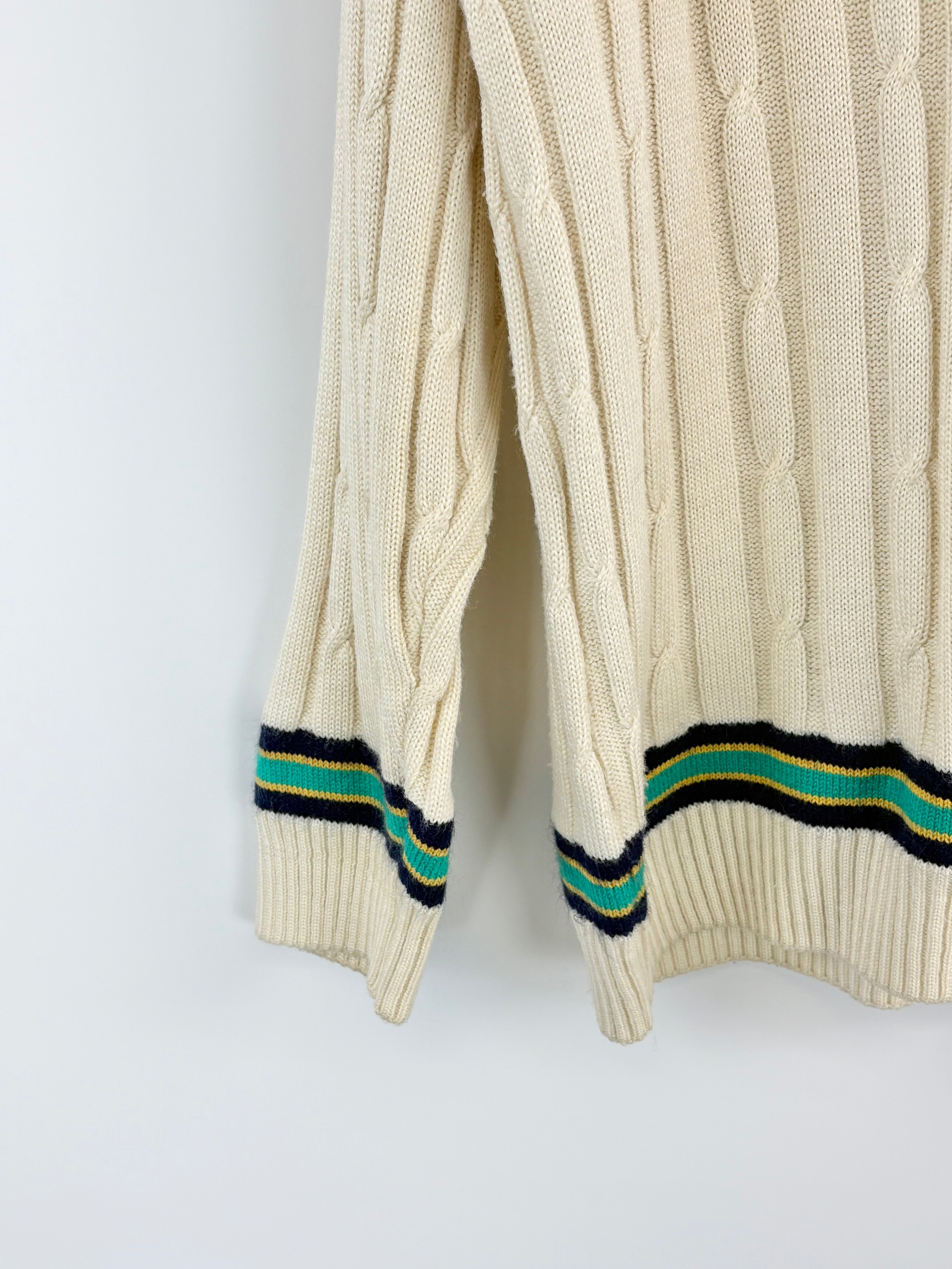 1992 Vintage Centenary Kooyong Tennis Club Cable-Knit Sweater - XL