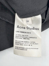 Acne Black Silk-Blend 'Line Ribbon' Short Sleeve Shirt - AU8/10