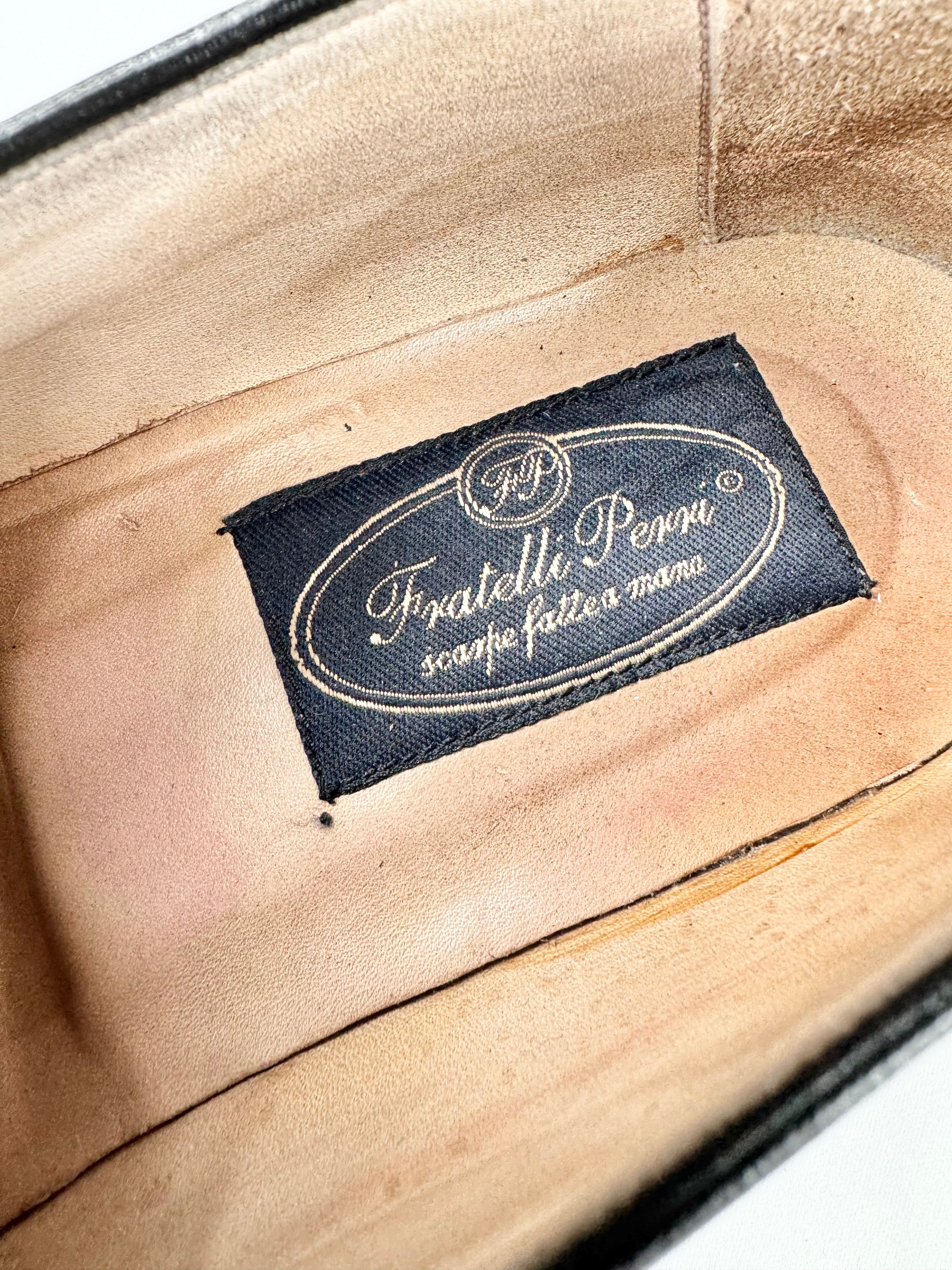 Vintage  Italian Made Black Leather Loafers - 7