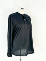 Cos Black Cotton Long Sleeve Shirt - XL