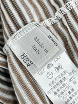 Ermenegildo Zegna Beige Striped Zip-Up Polo - M